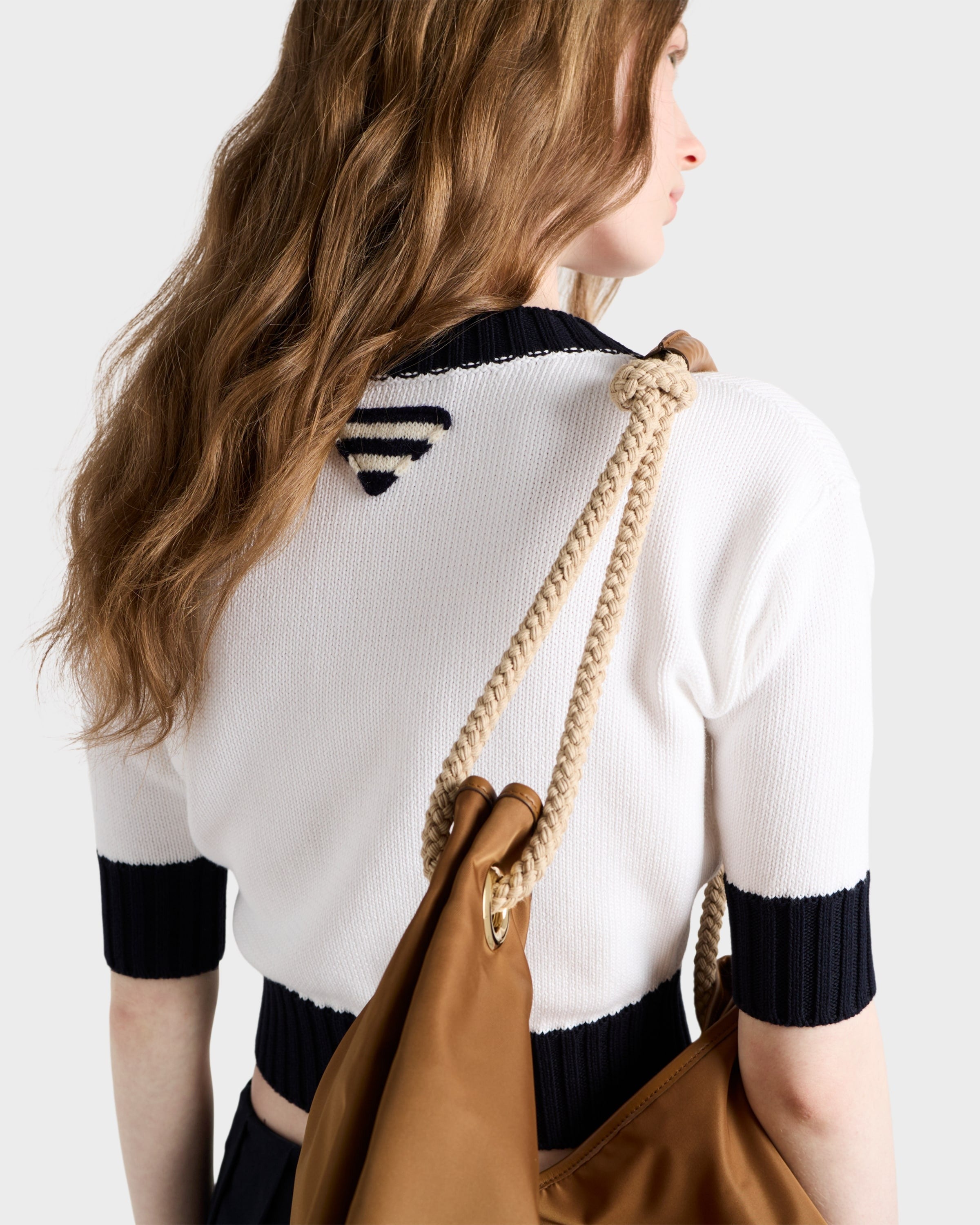 Cotton cardigan White/Blue