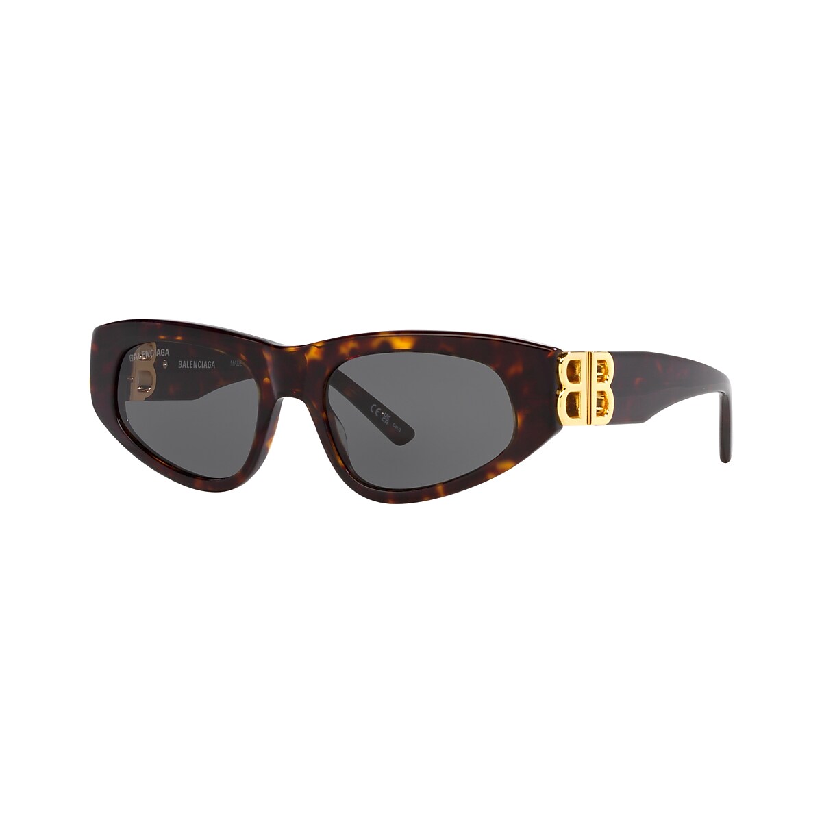 BALENCIAGA BB0095S Brown - Women Sunglasses, Green Lens