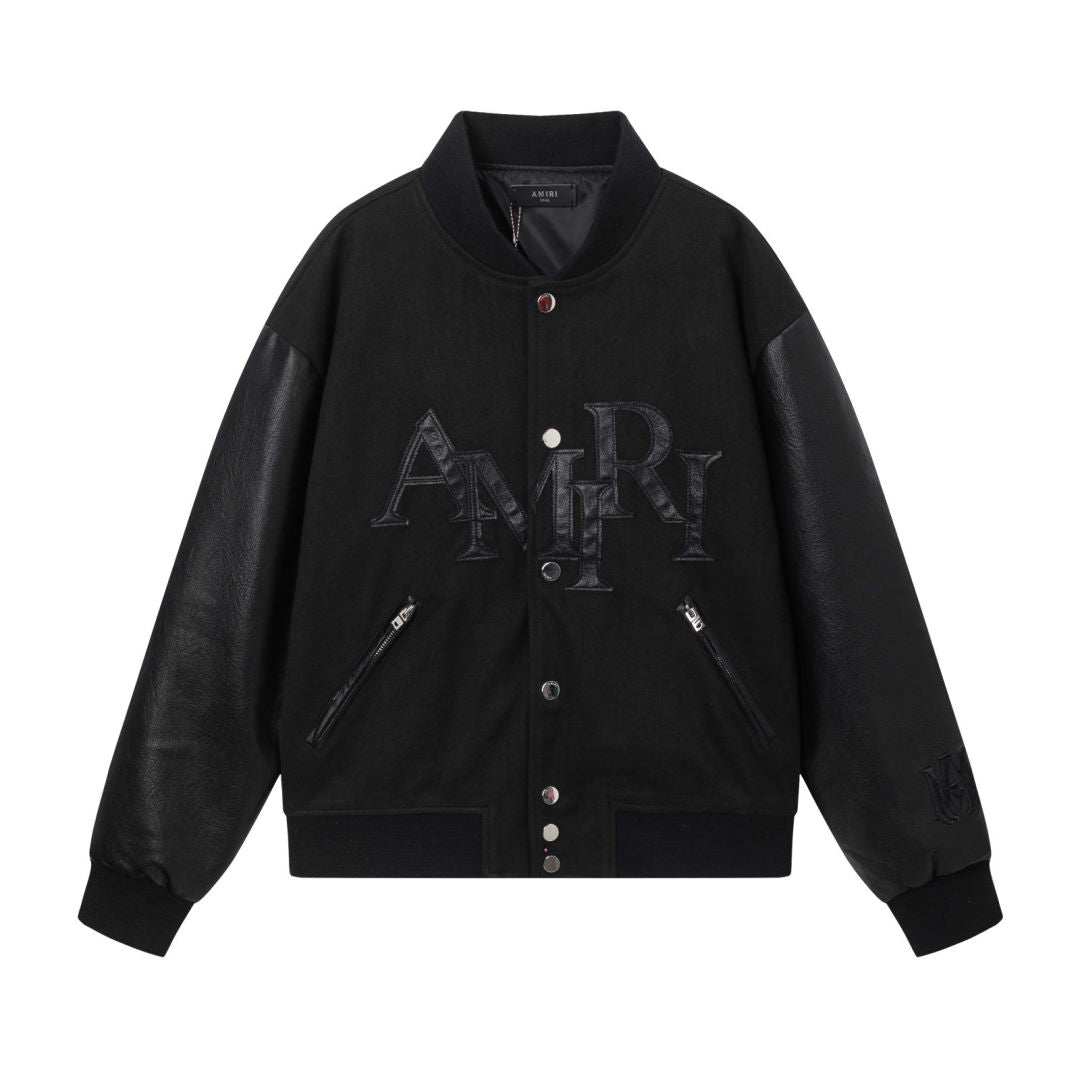Amiri Baseball Logo Black Jacket