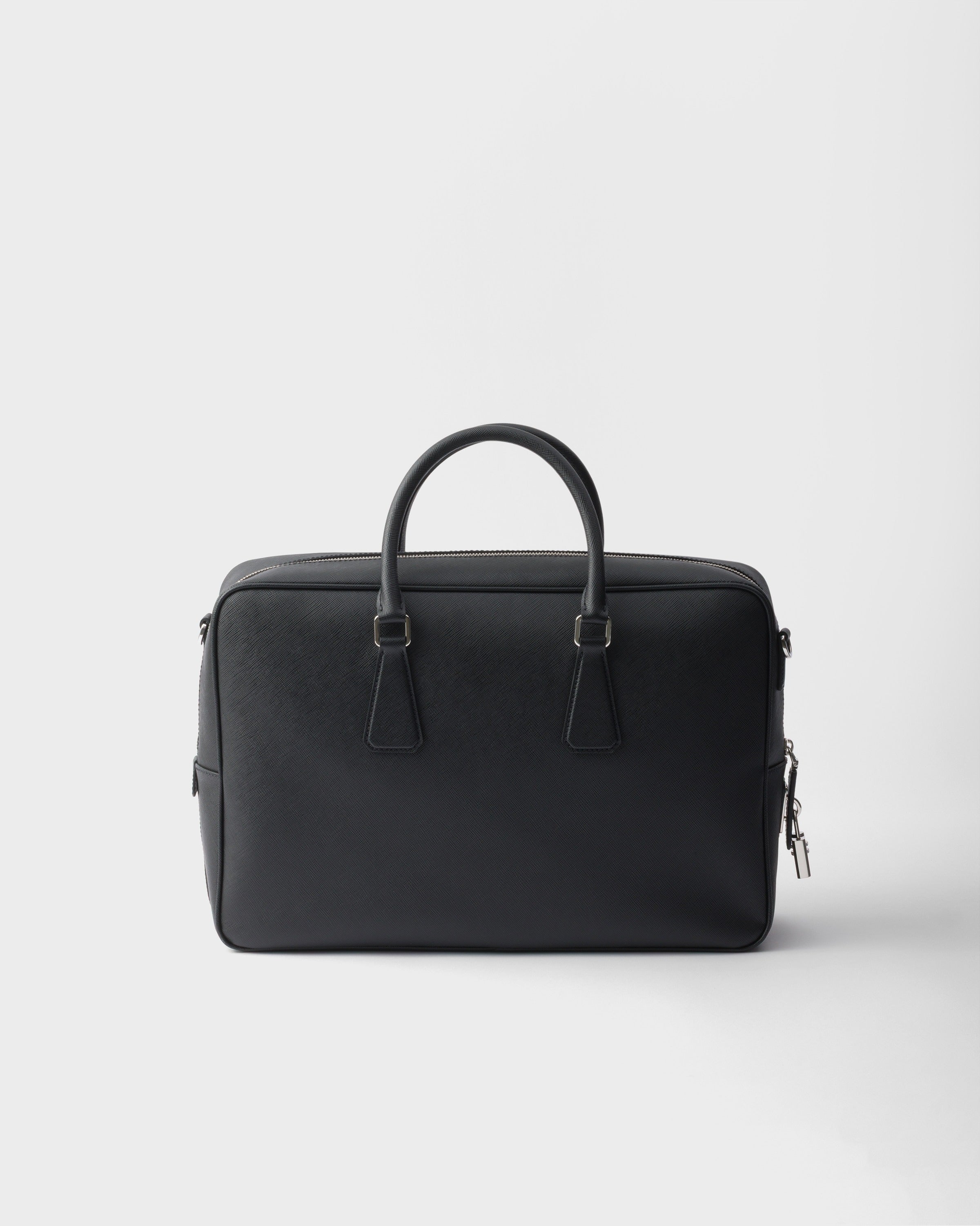 Saffiano leather work bag Black