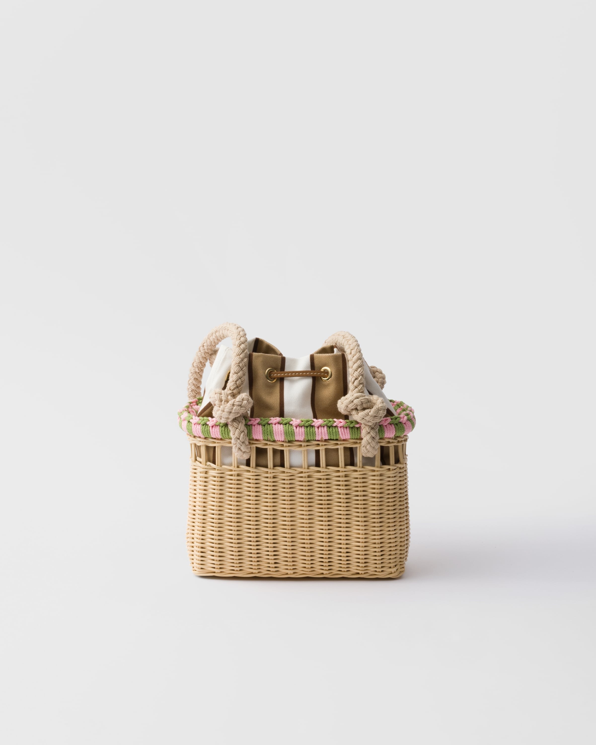 Wicker mini-bag Tan/Petal Pink