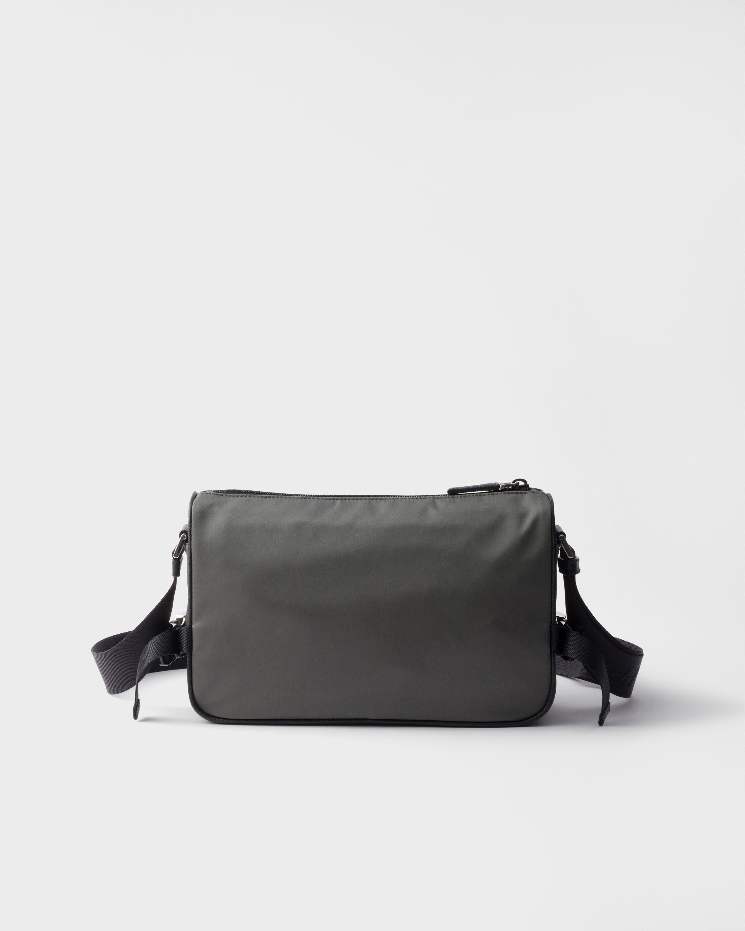 Medium Re-Nylon and Saffiano leather shoulder bag Forest Green