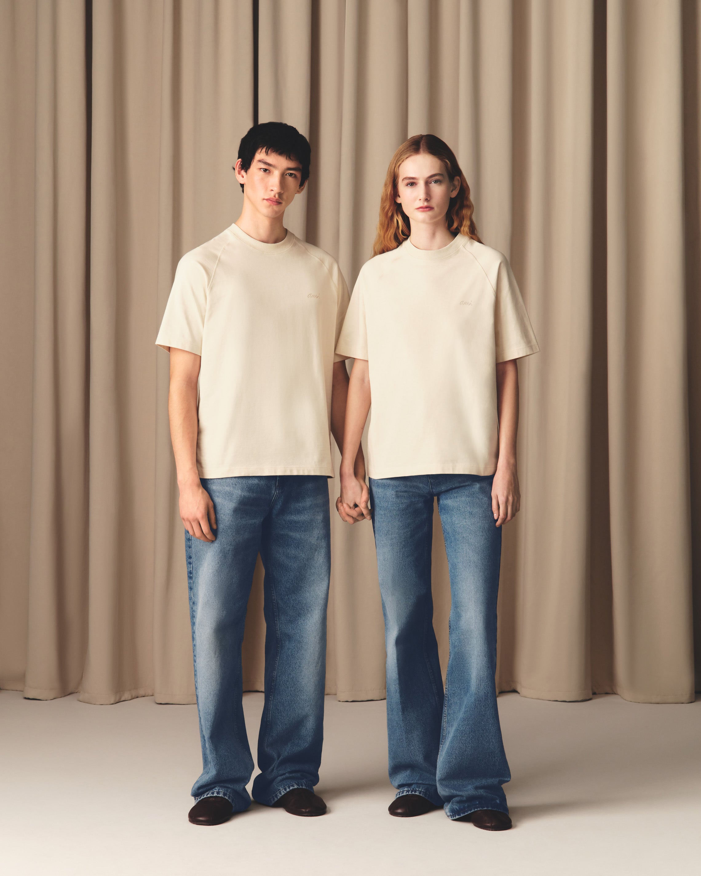 White Cotton Short Sleeves T-shirt IVORY