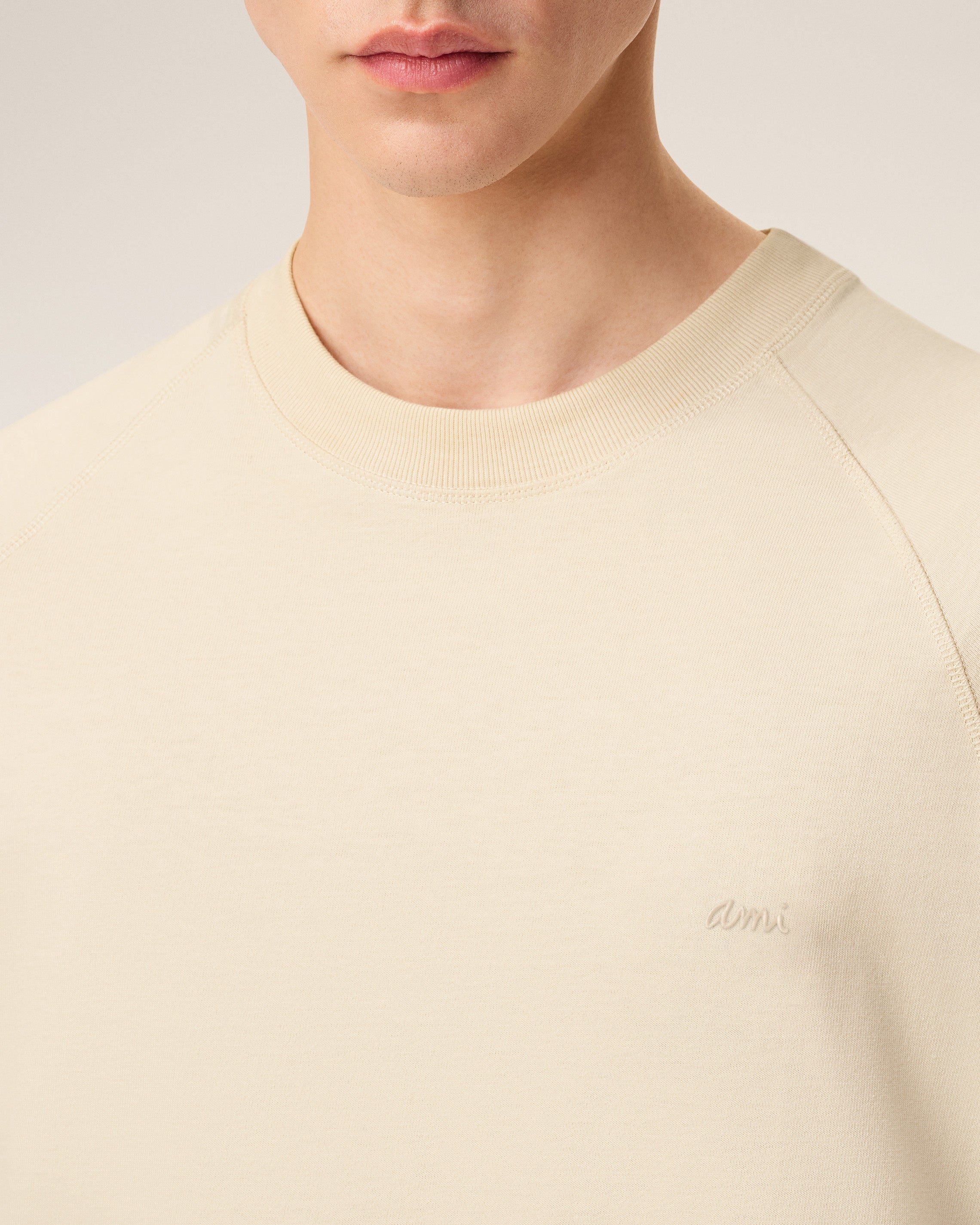 White Cotton Short Sleeves T-shirt IVORY