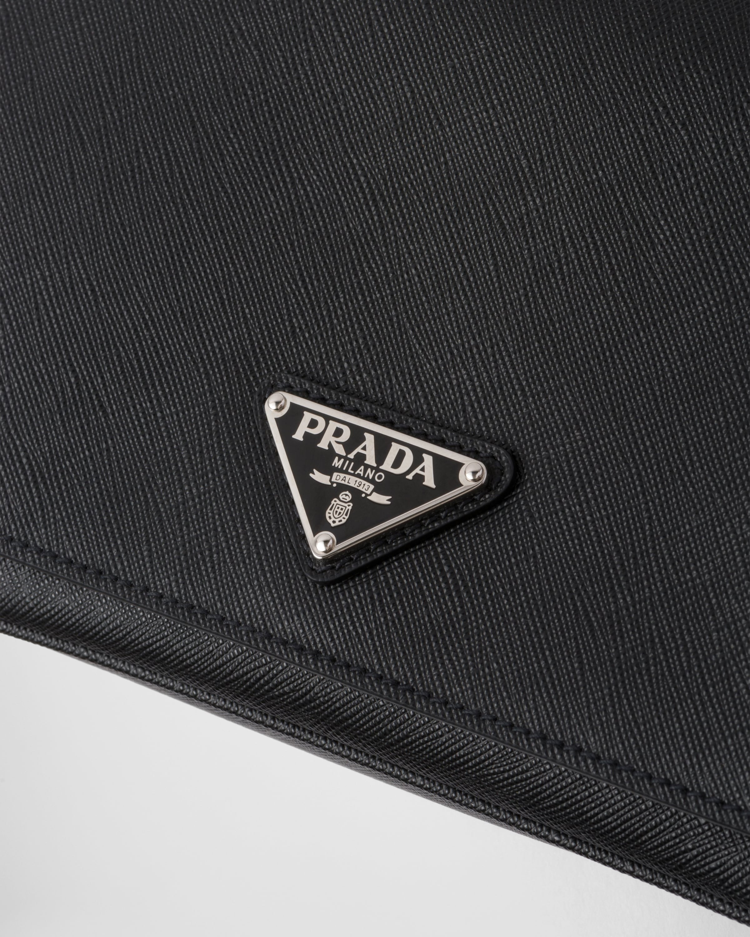 Saffiano leather shoulder bag Black