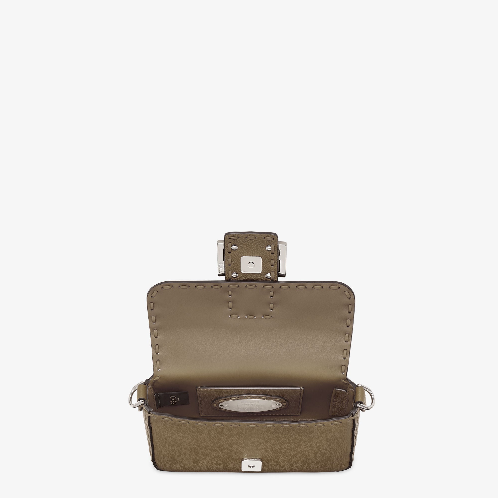 Baguette Mini Green Selleria bag with 309 hand-sewn topstitches