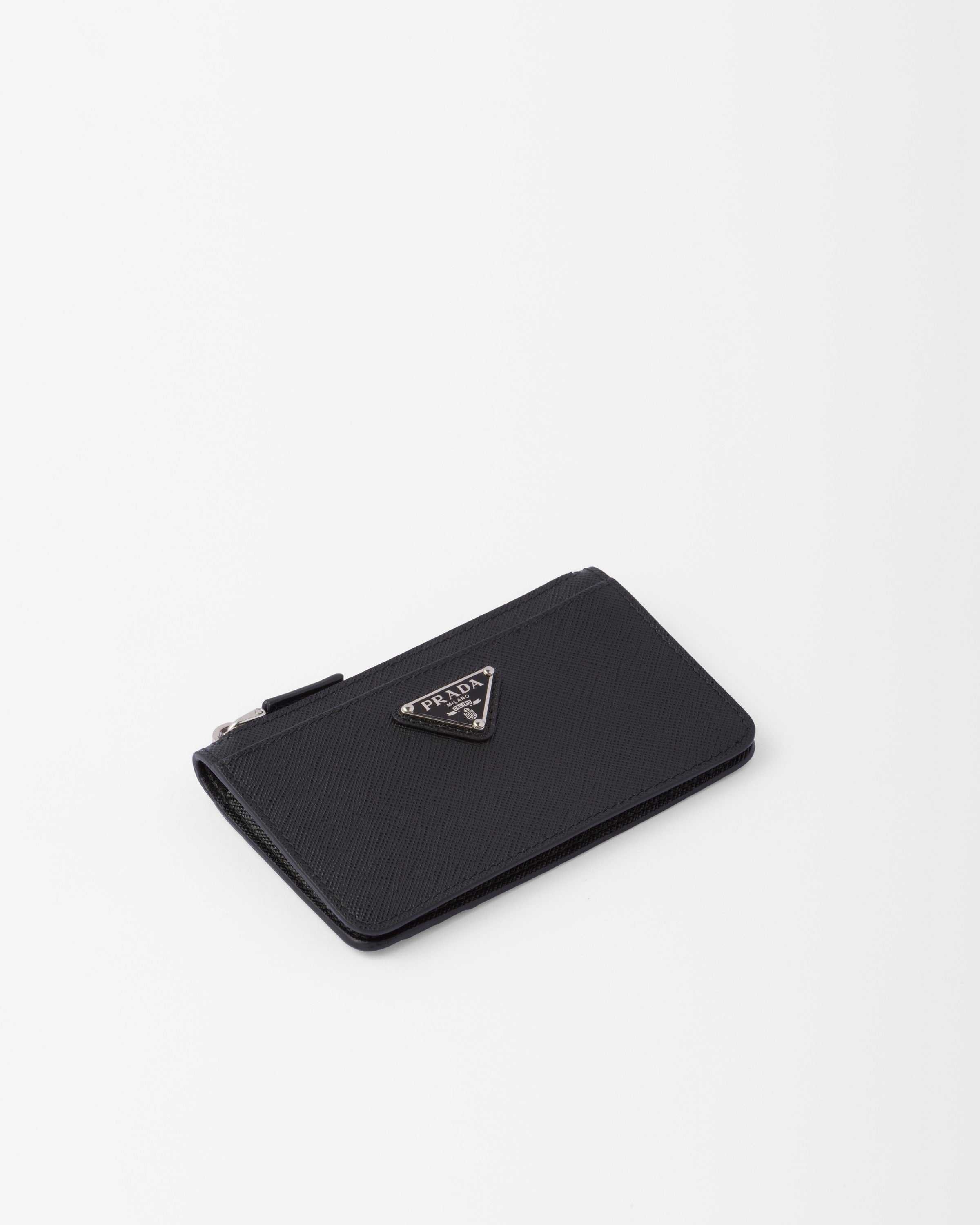 Saffiano leather card holder Black