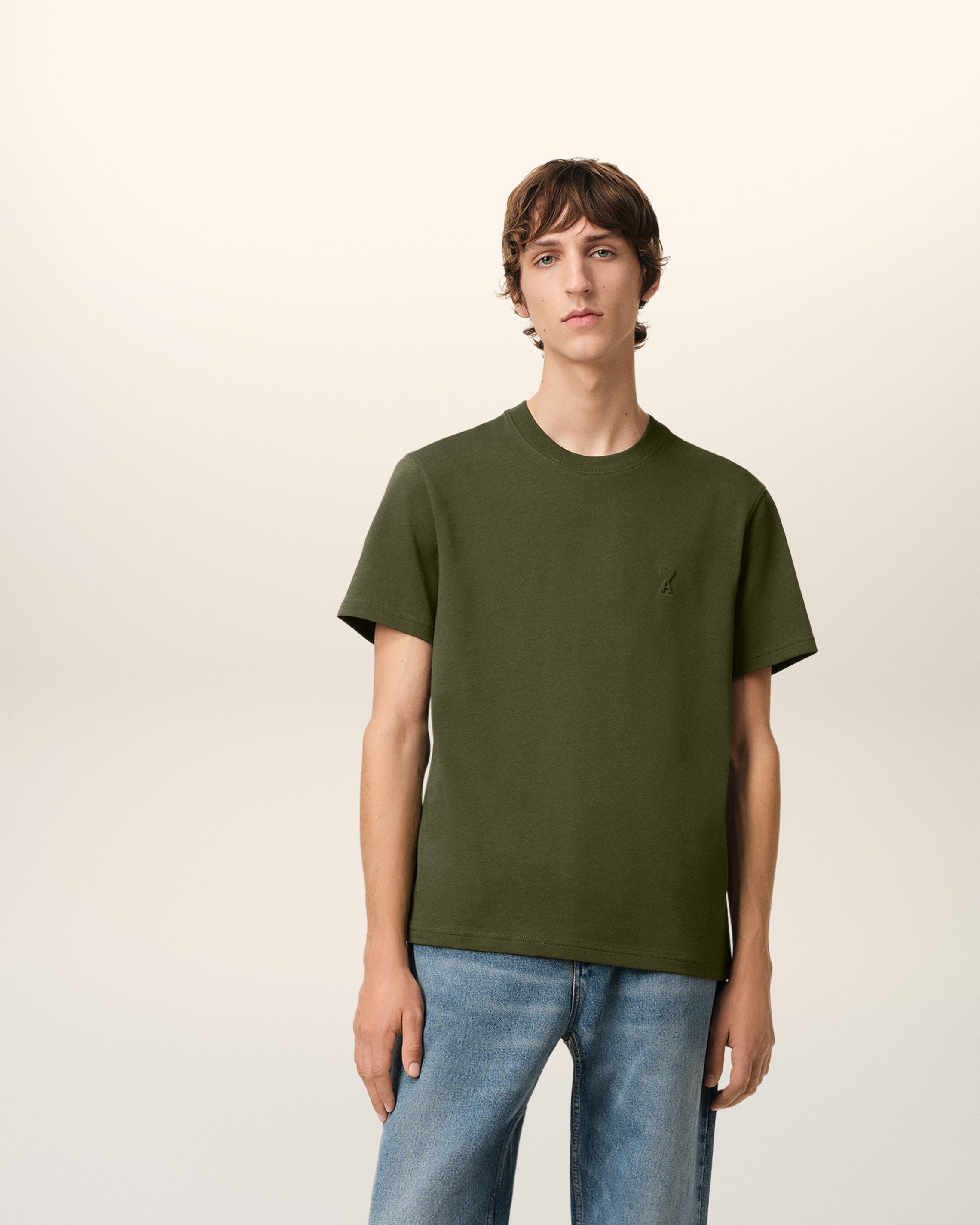 GREEN COTTON AMI DE COEUR T-SHIRT LODEN