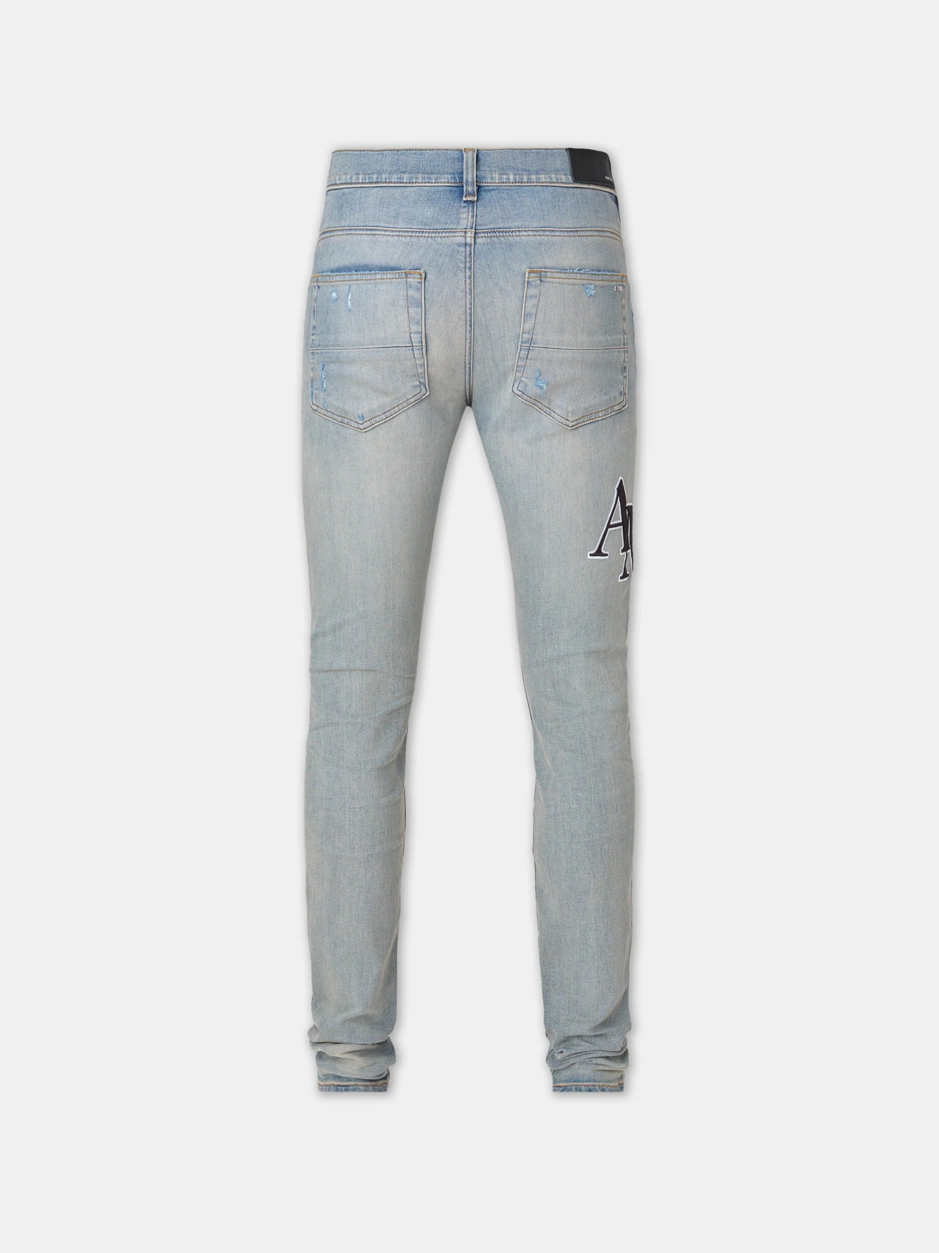 STAGGERED EMBROIDERED LOGO JEAN Vintage Indigo