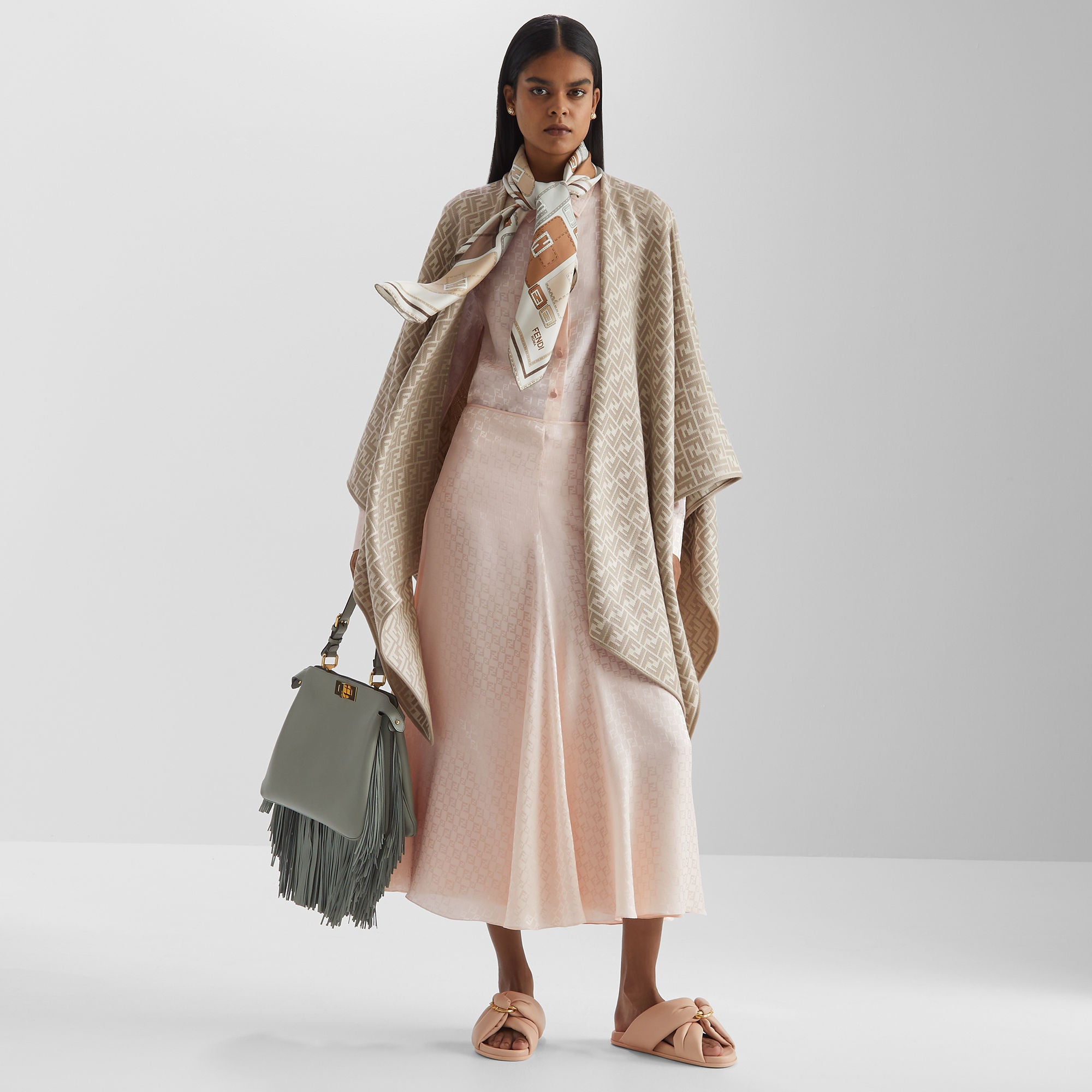 Peekaboo Soft Medium Matcha green leather bag