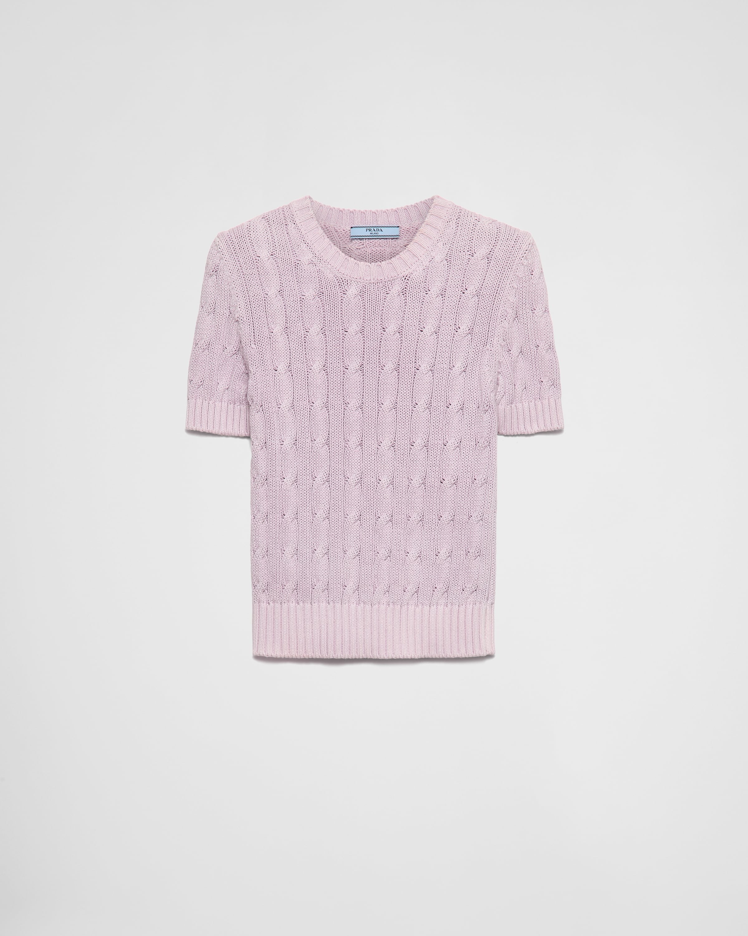 Cotton crew-neck sweater Mauve