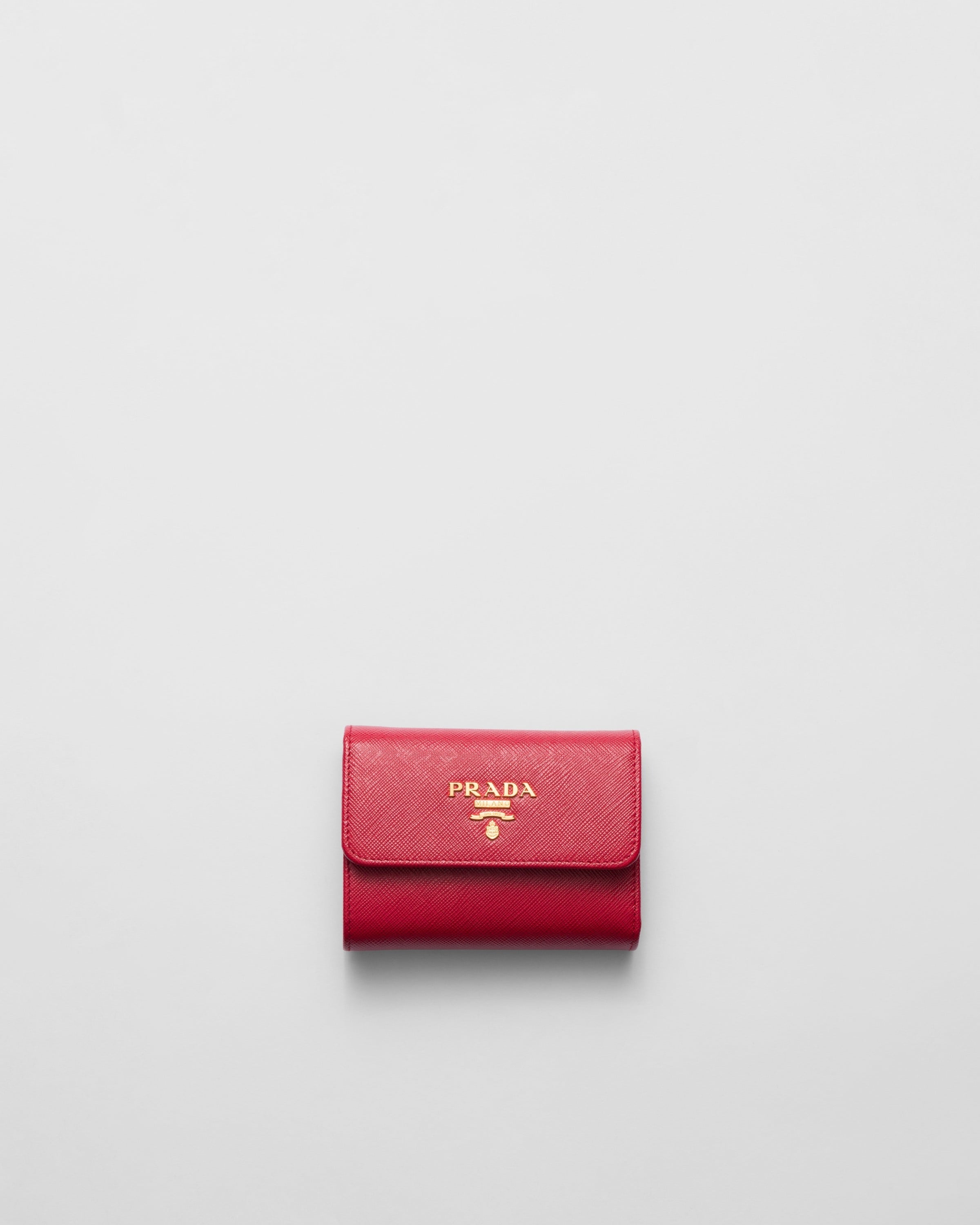 Small Saffiano Leather Wallet Fiery Red