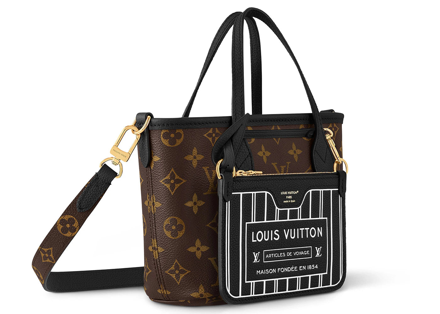 Louis Vuitton Neverfull Bandouliere BB Inside Out Black/Monogram