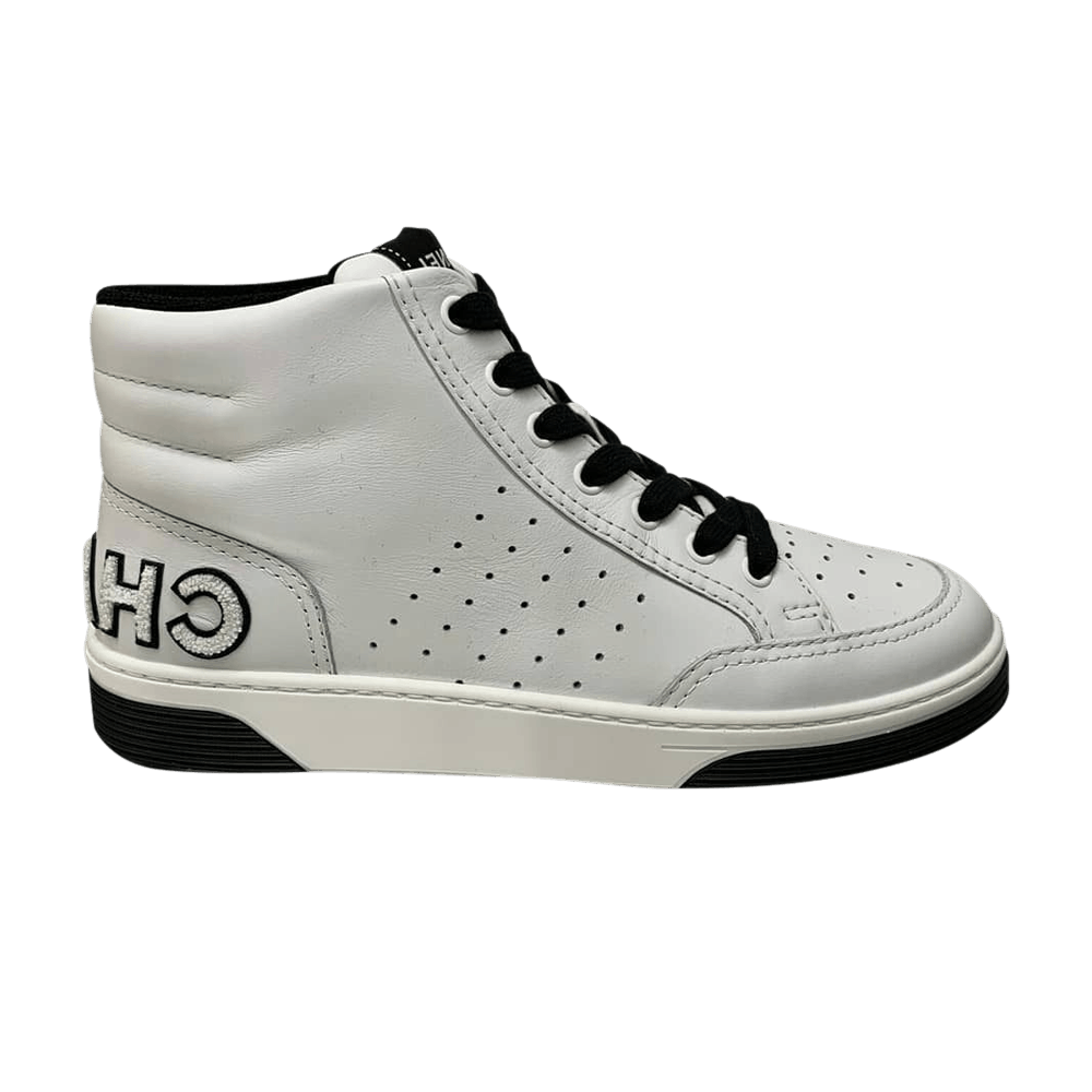 Chanel High Top Trainers 'White Black'