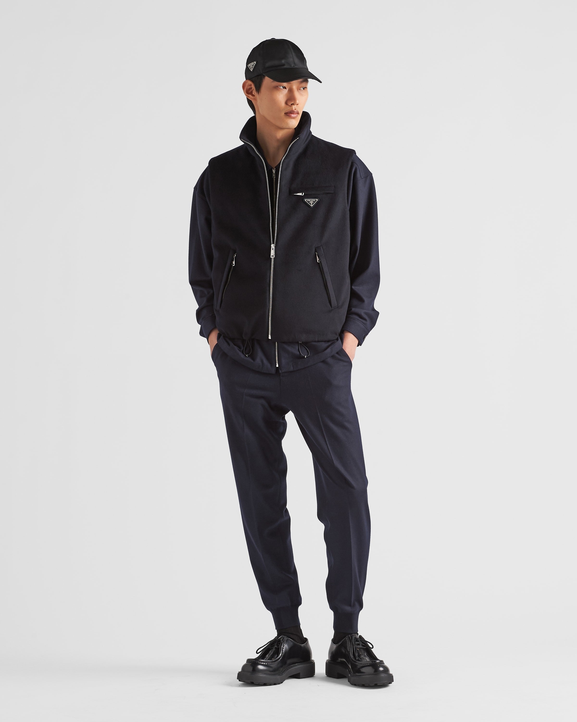 Cashmere down vest Navy