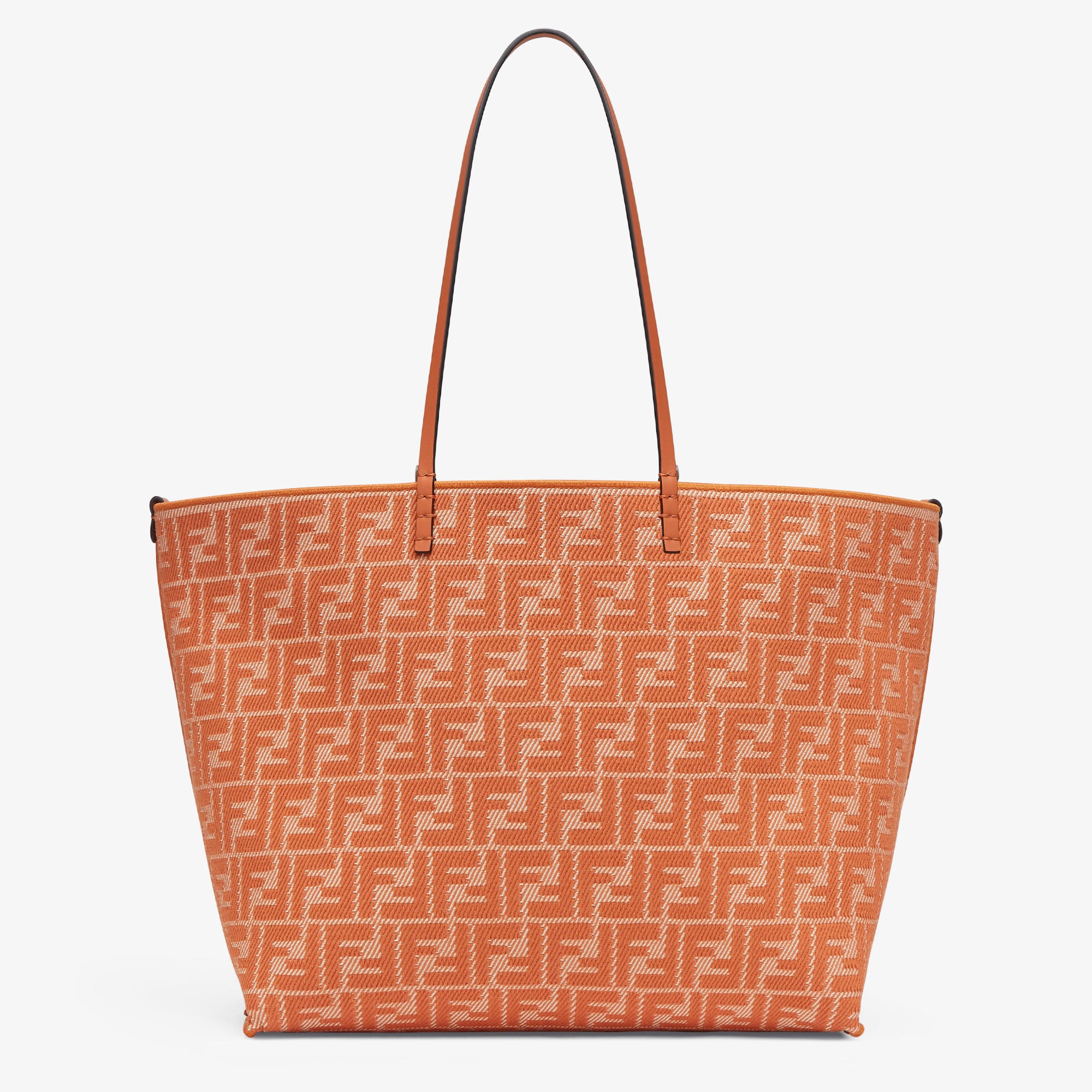 Roll Large Reversible shopper in Pequin striped and orange FF fabric
