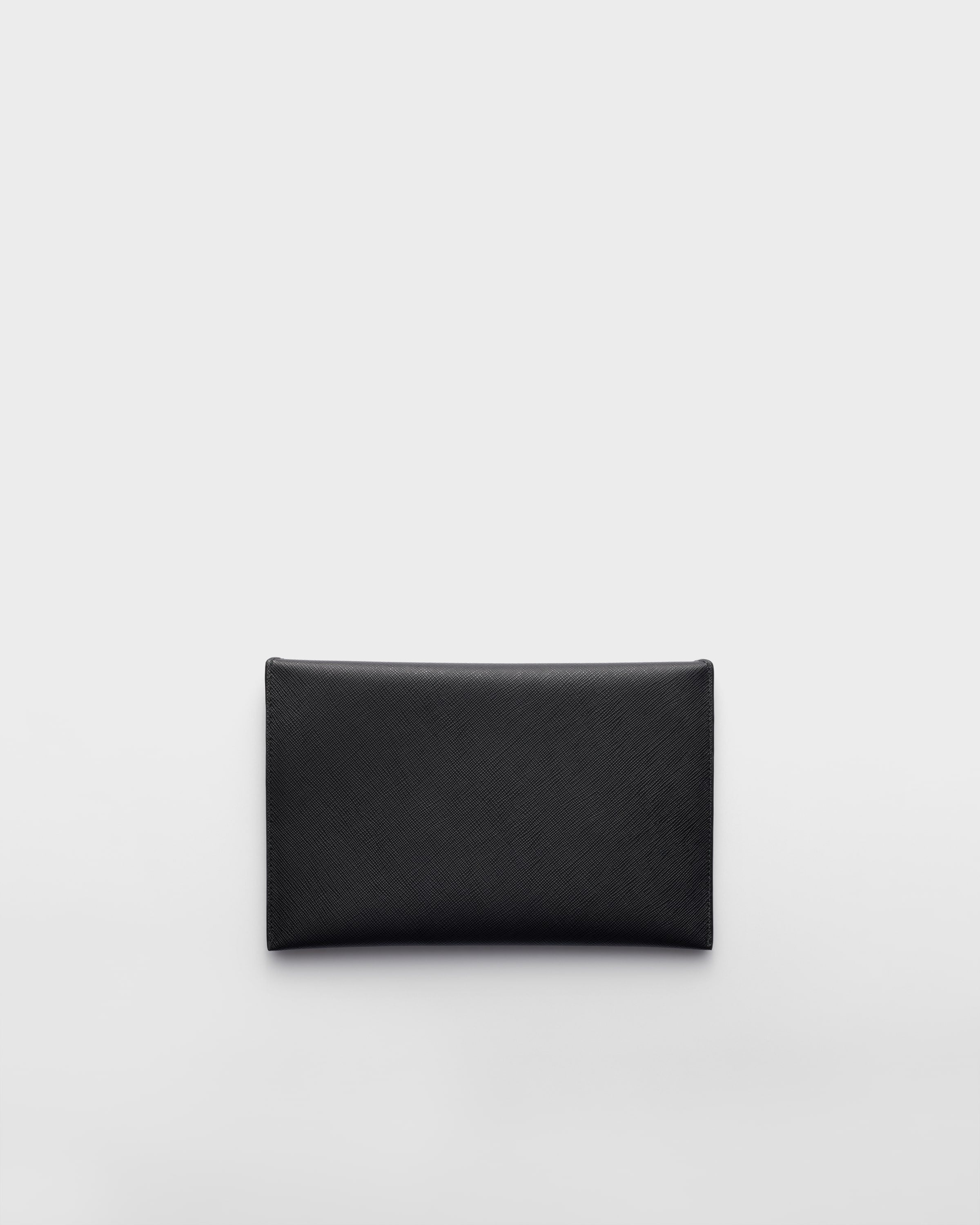 Saffiano leather envelope clutch Black