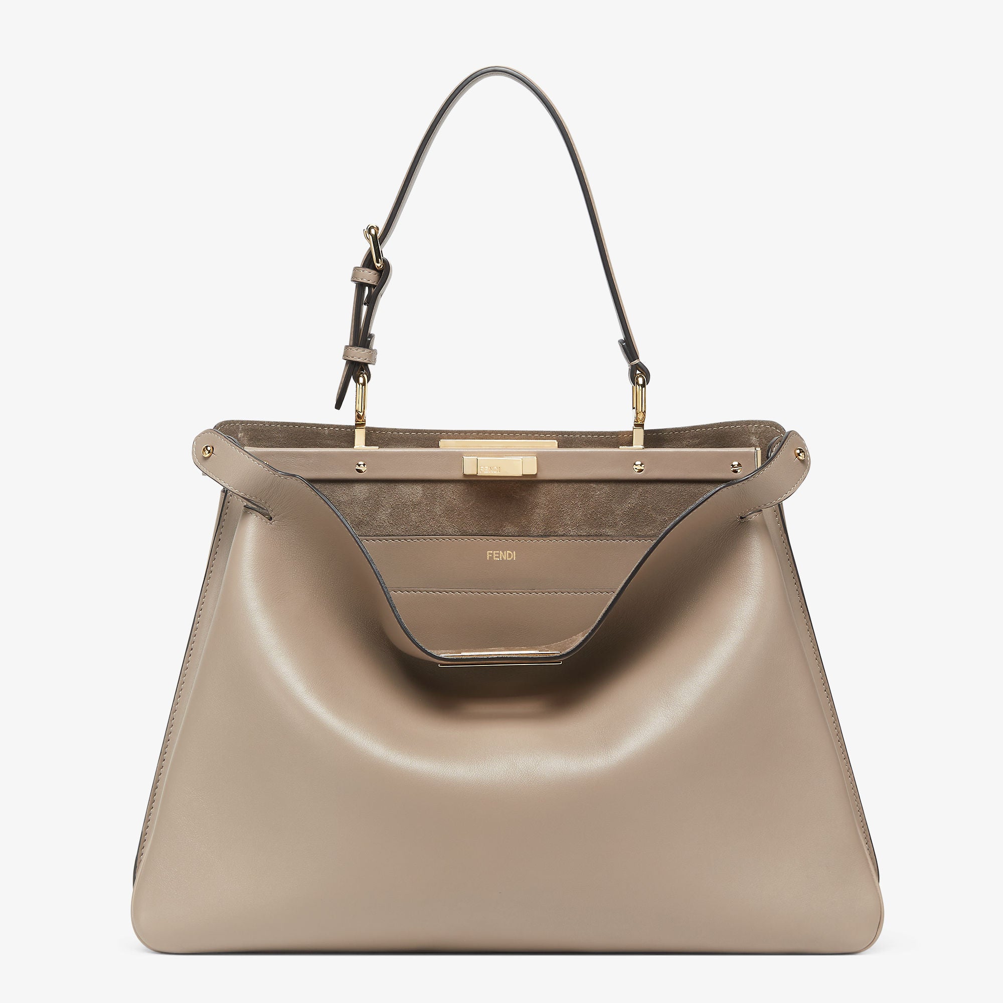 Peekaboo Soft Large Dove gray leather bag