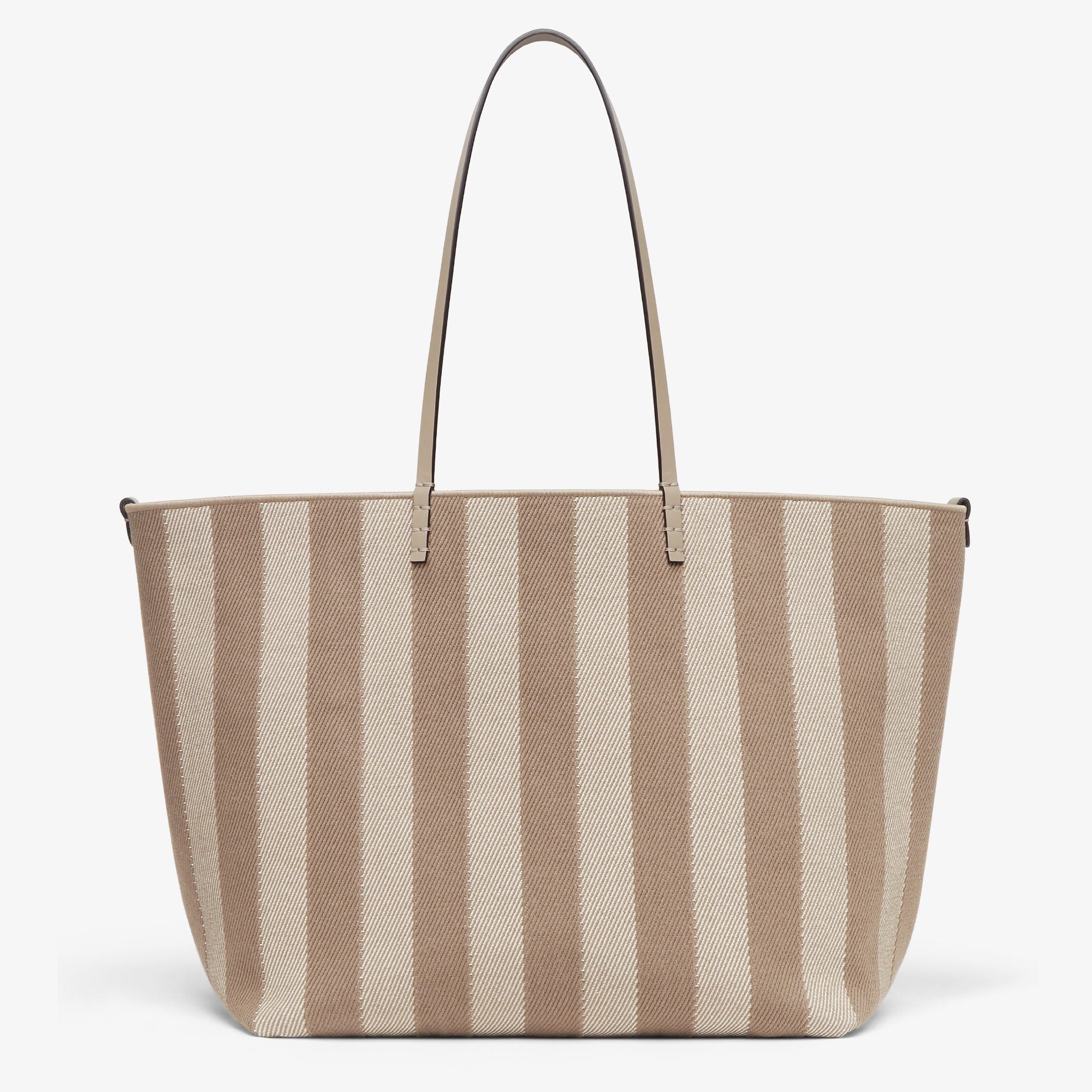 Roll Large Reversible shopper in Pequin striped and dove gray FF fabric