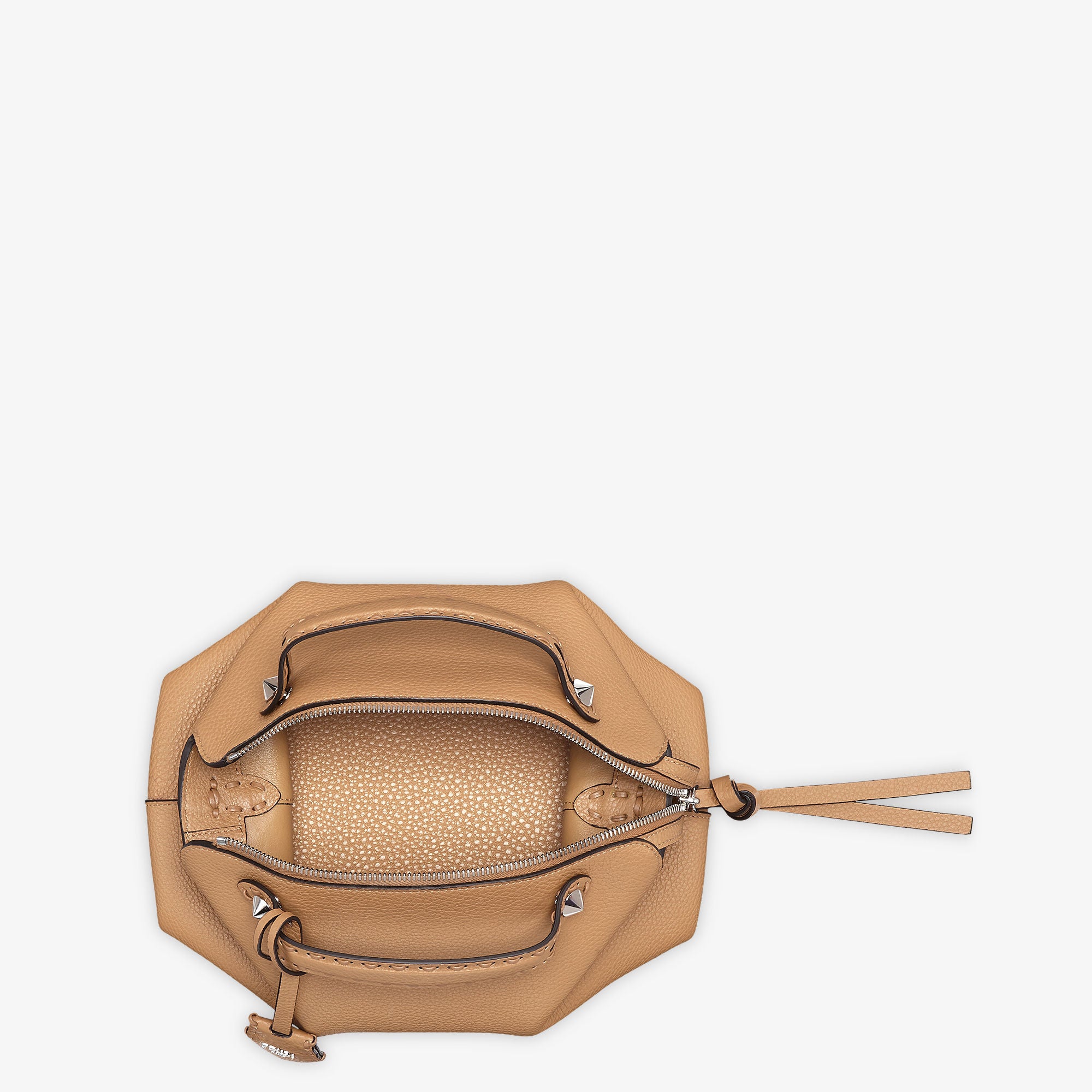 By The Way Selleria Medium Cappuccino-colored Selleria bag with 192 hand-sewn stitches