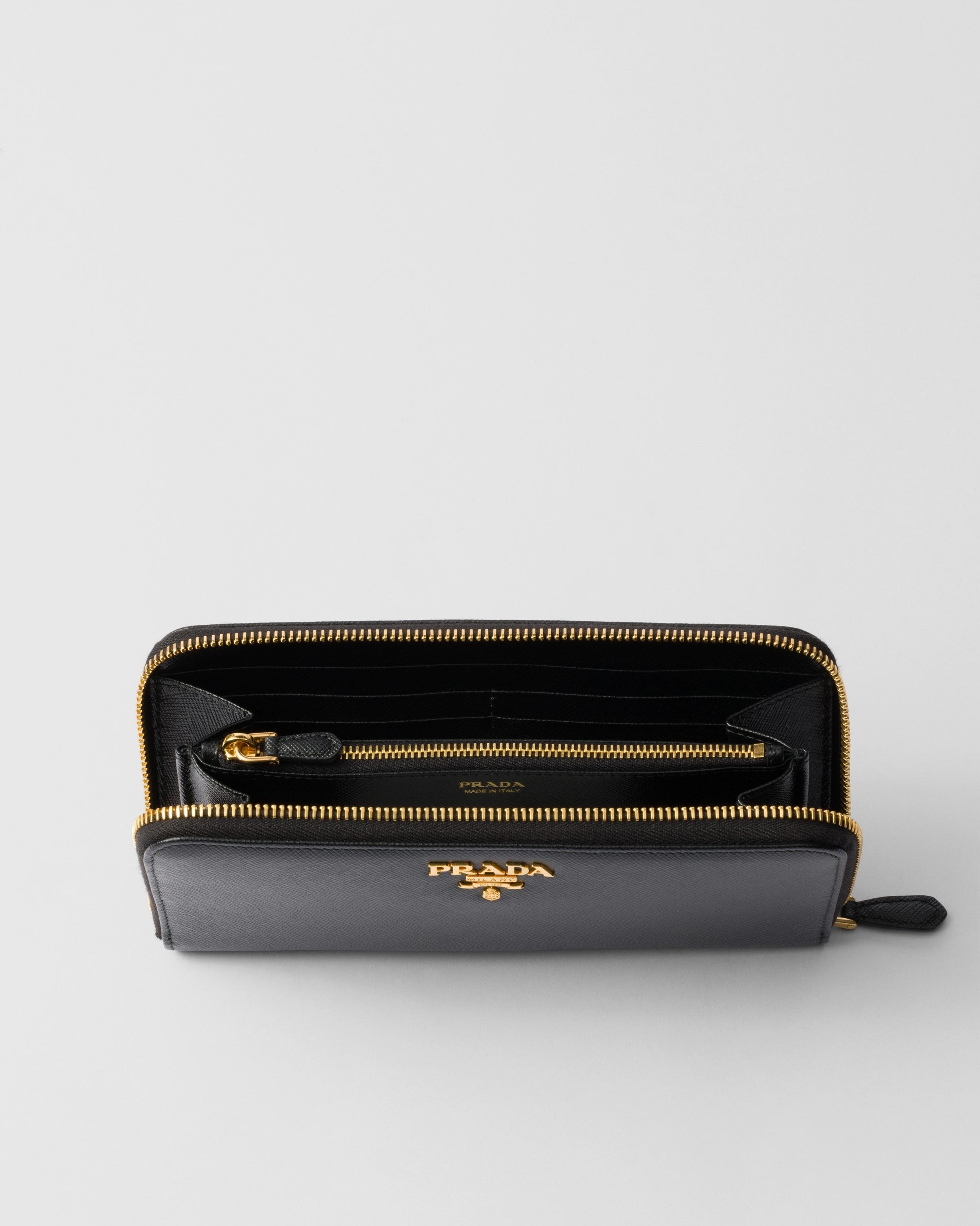 Large Saffiano Leather Wallet Black