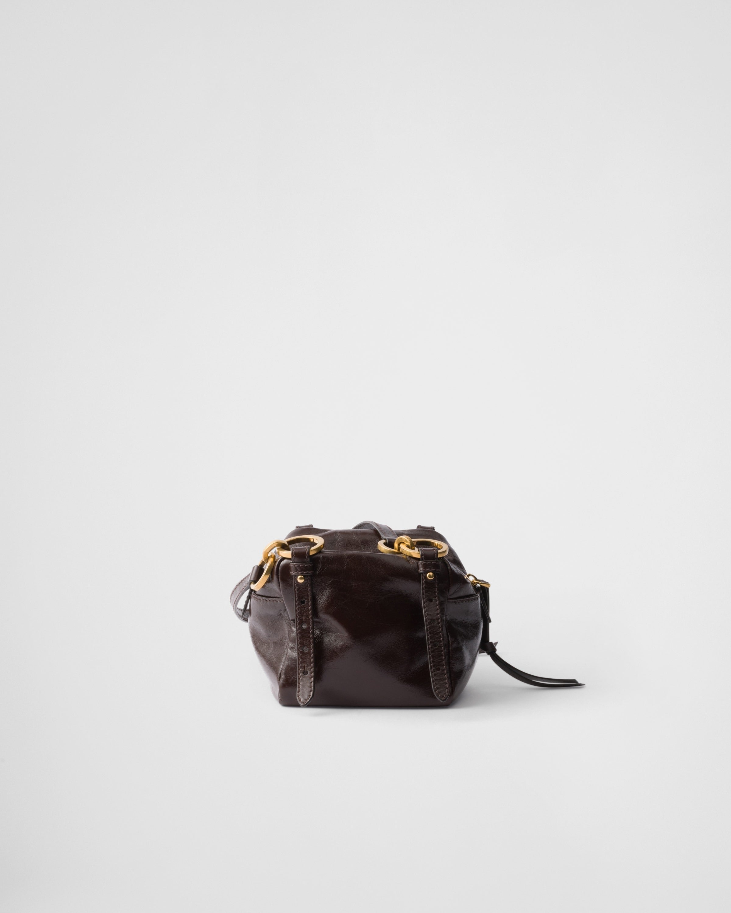 Prada Dangle leather top-handle mini-bag Dark Brown