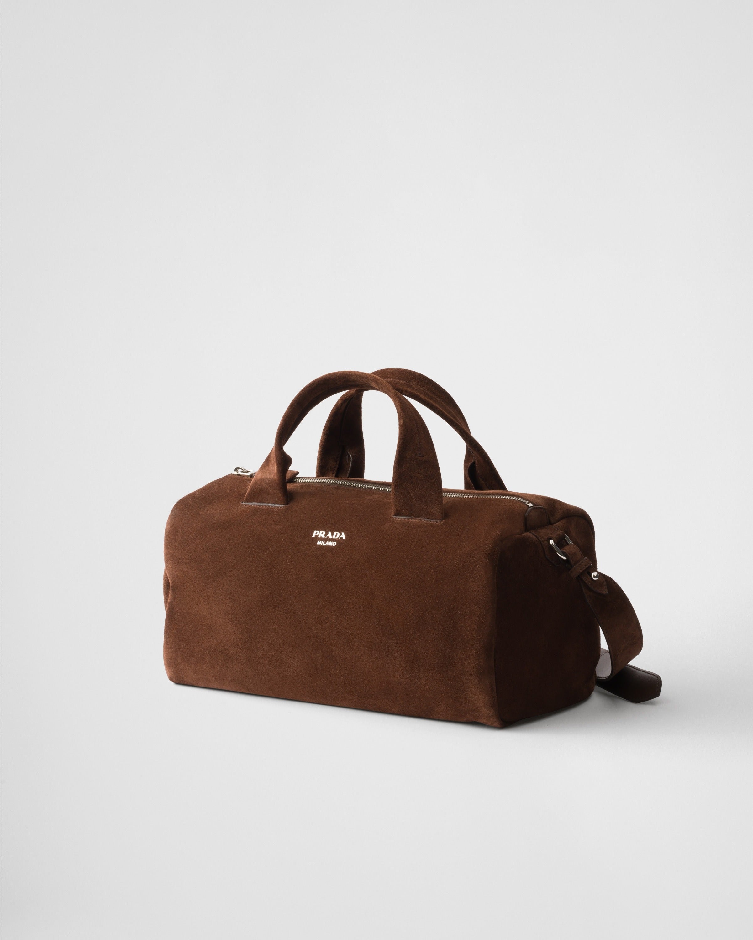 Small suede duffle bag Coffee