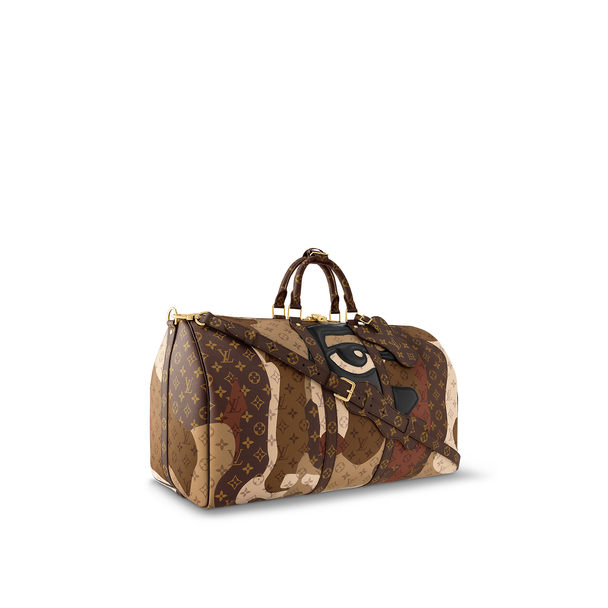 Keepall Bandoulière 55 Monogram Coated Canvas and Cowhide Leather