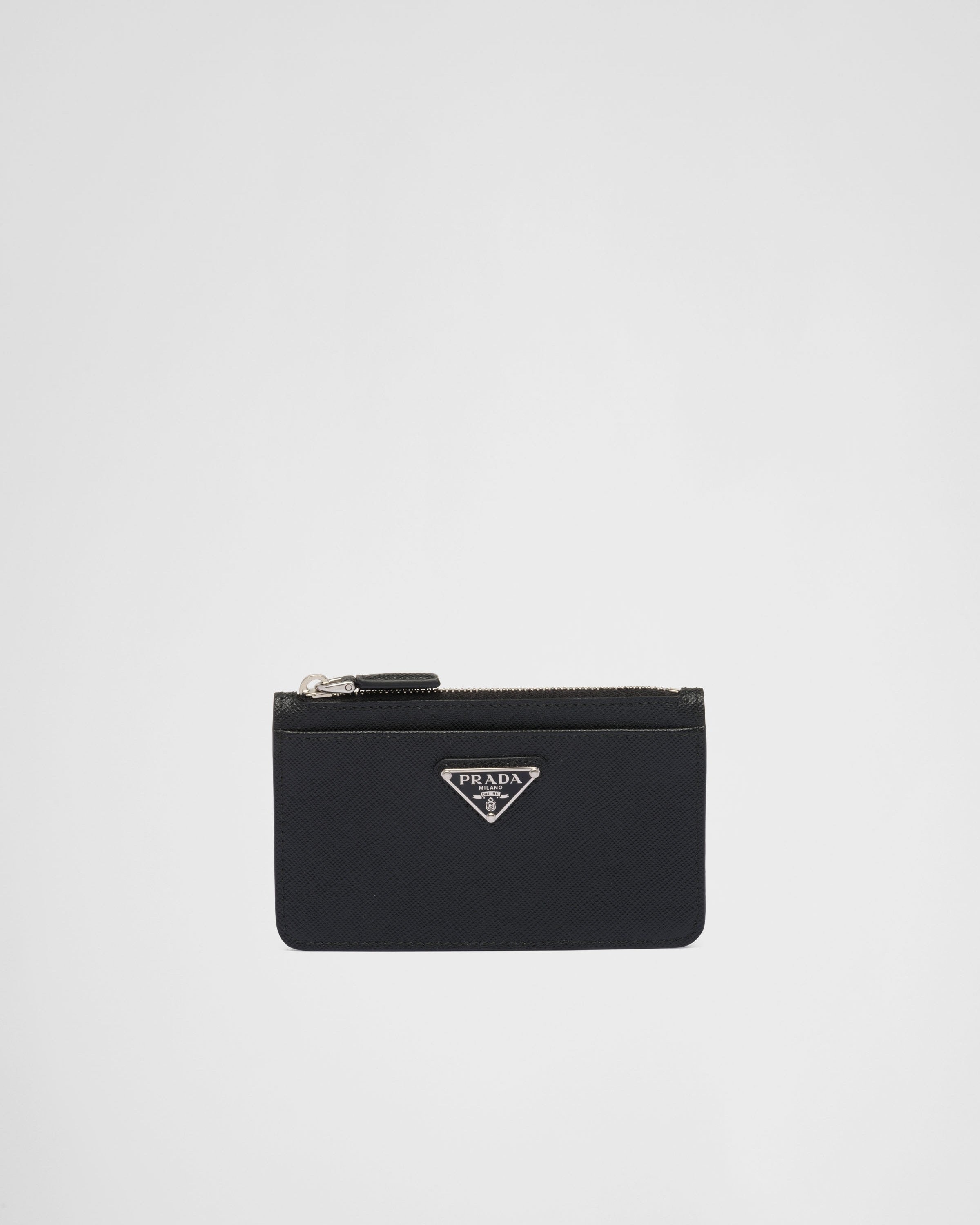Saffiano leather card holder Black