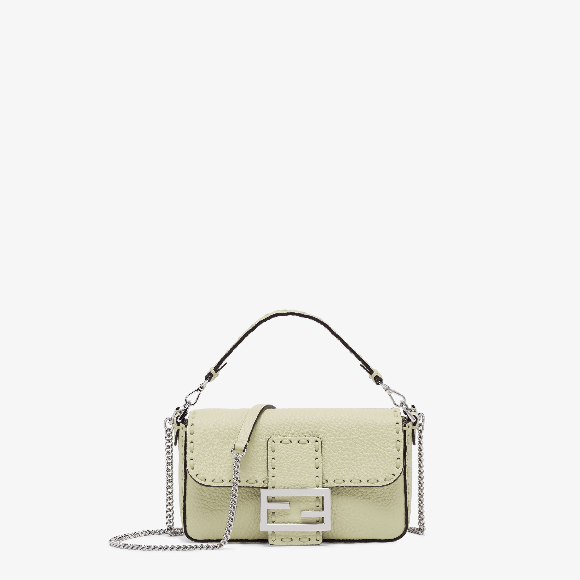 Baguette Mini Sage green Selleria bag with 309 hand-sewn topstitches