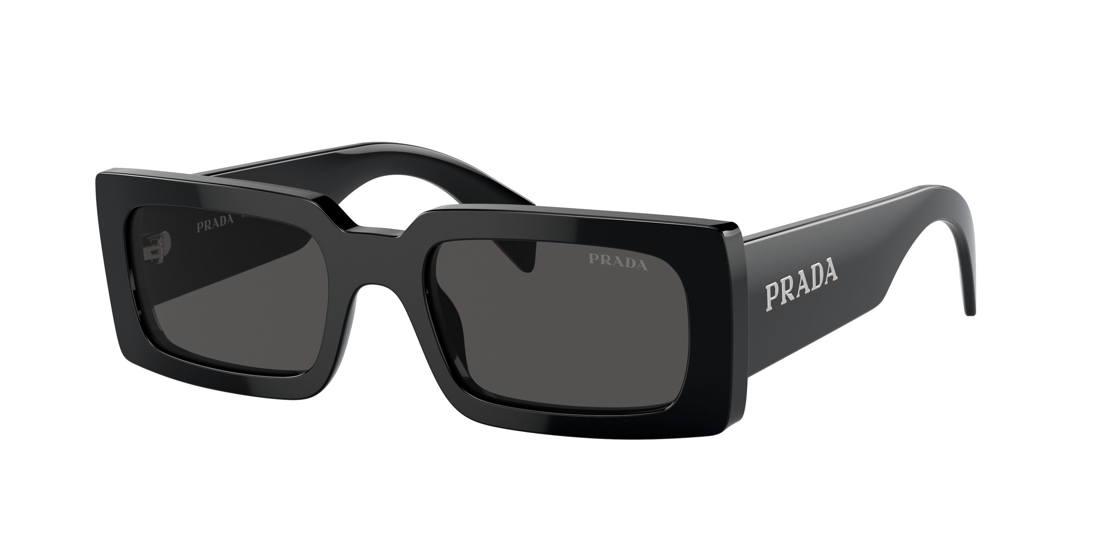 PRADA PR A07SF Black - Women Luxury Sunglasses, Dark Grey Lens