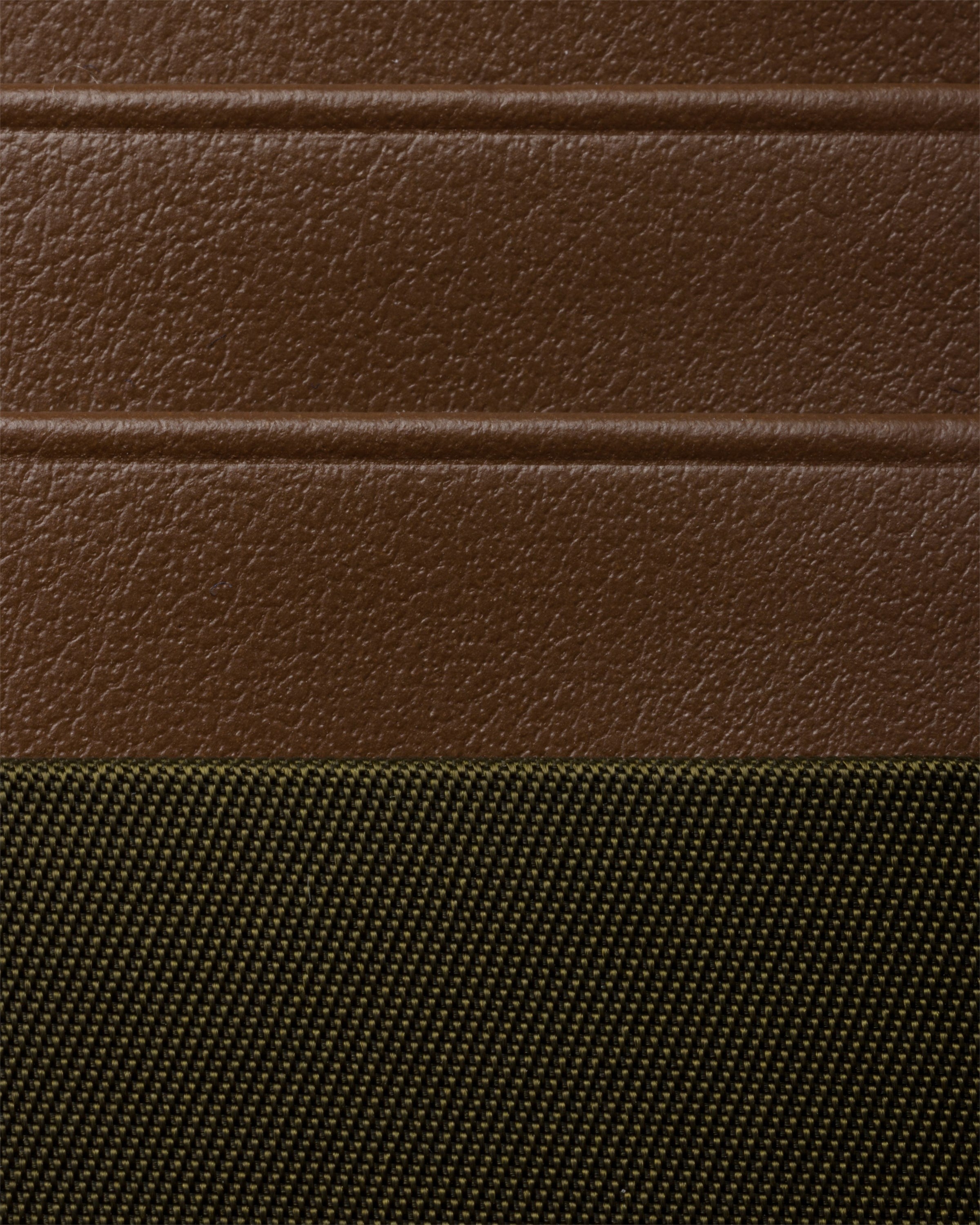 Re-Nylon and leather card holder Musk Green/Cocoa