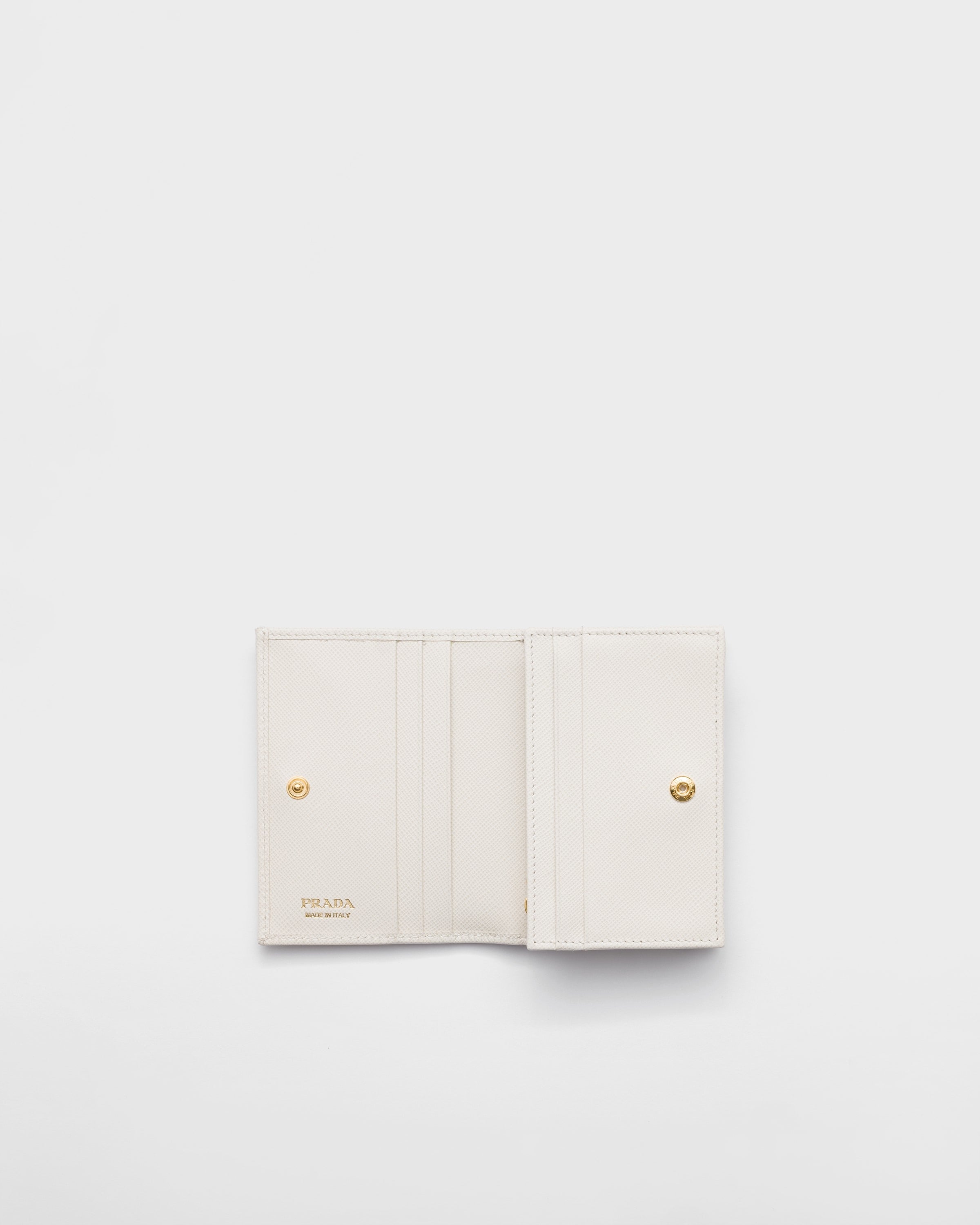 Small Saffiano Leather Wallet Chalk White