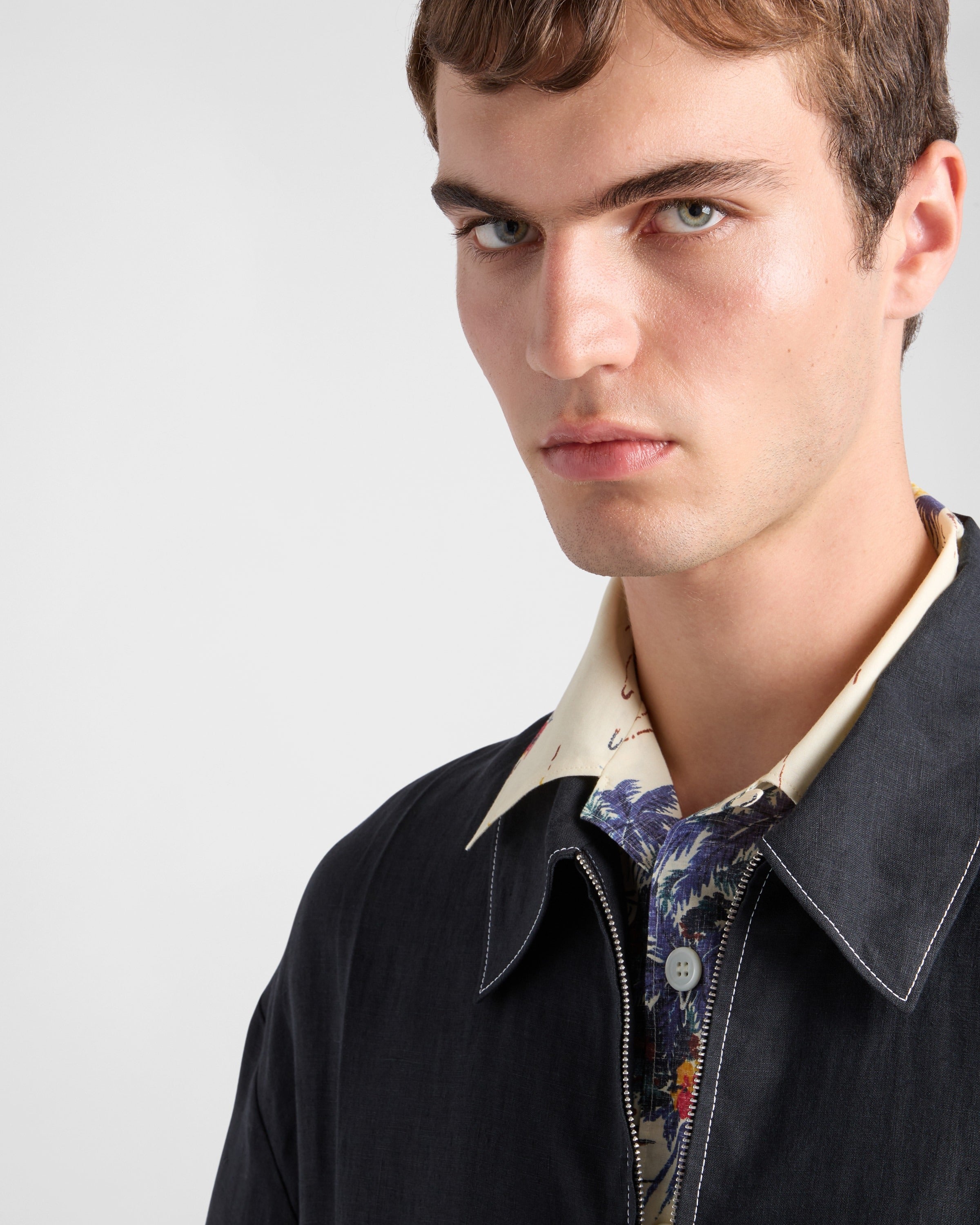 Cotton blouson jacket Black
