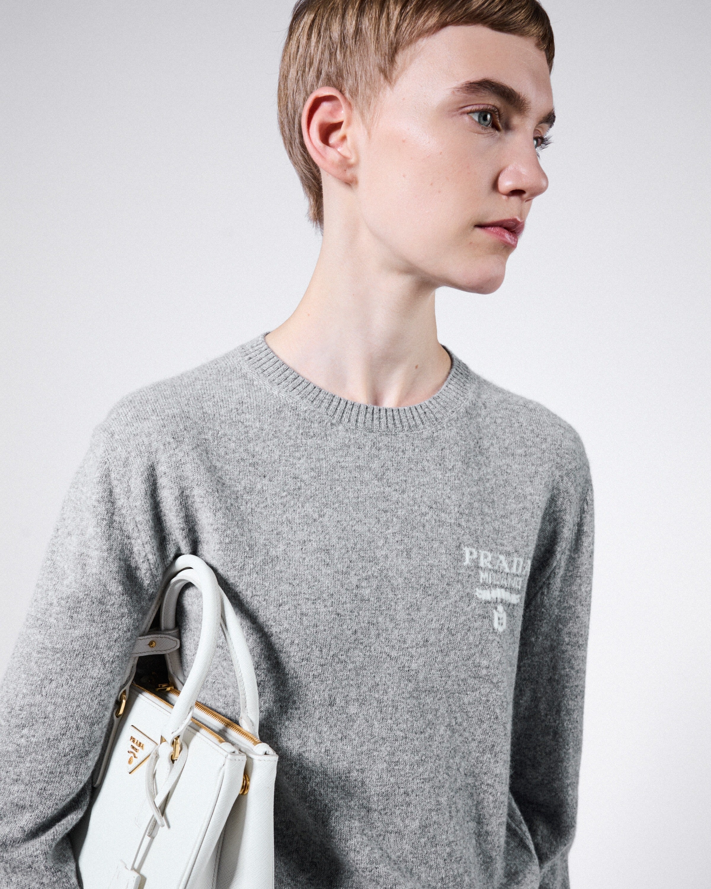 Cashmere and silk sweater Grey