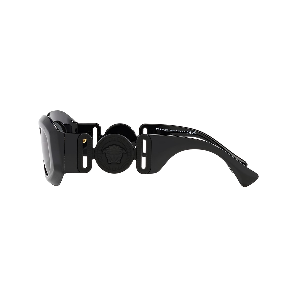 VERSACE VE4425U Black - Men Luxury Sunglasses, Light Grey Mirror Silver 80 Lens