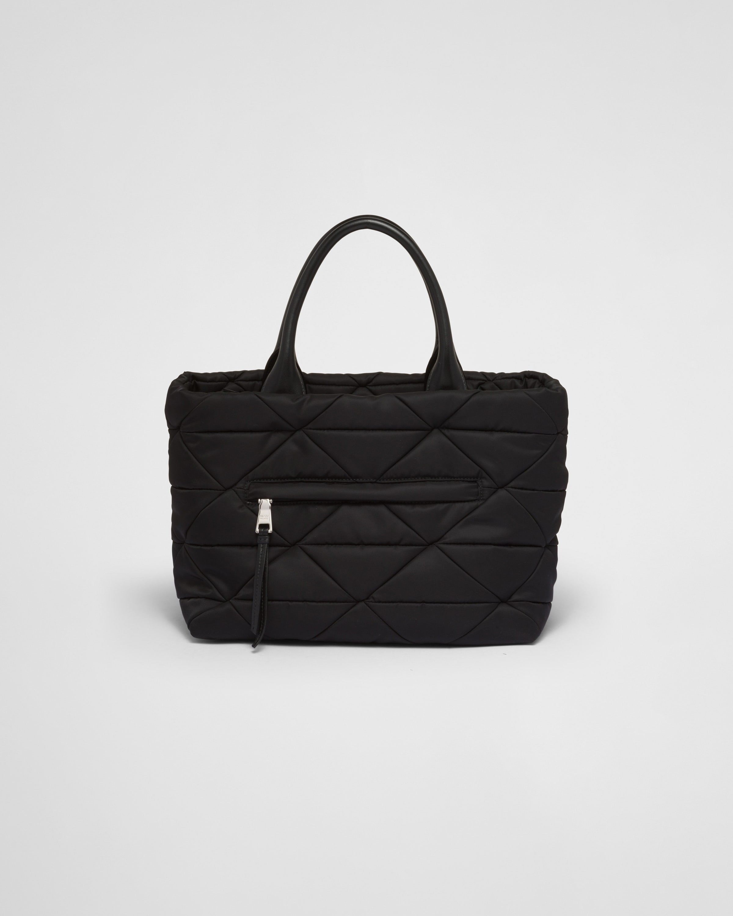 Small Re-Nylon padded tote bag Black