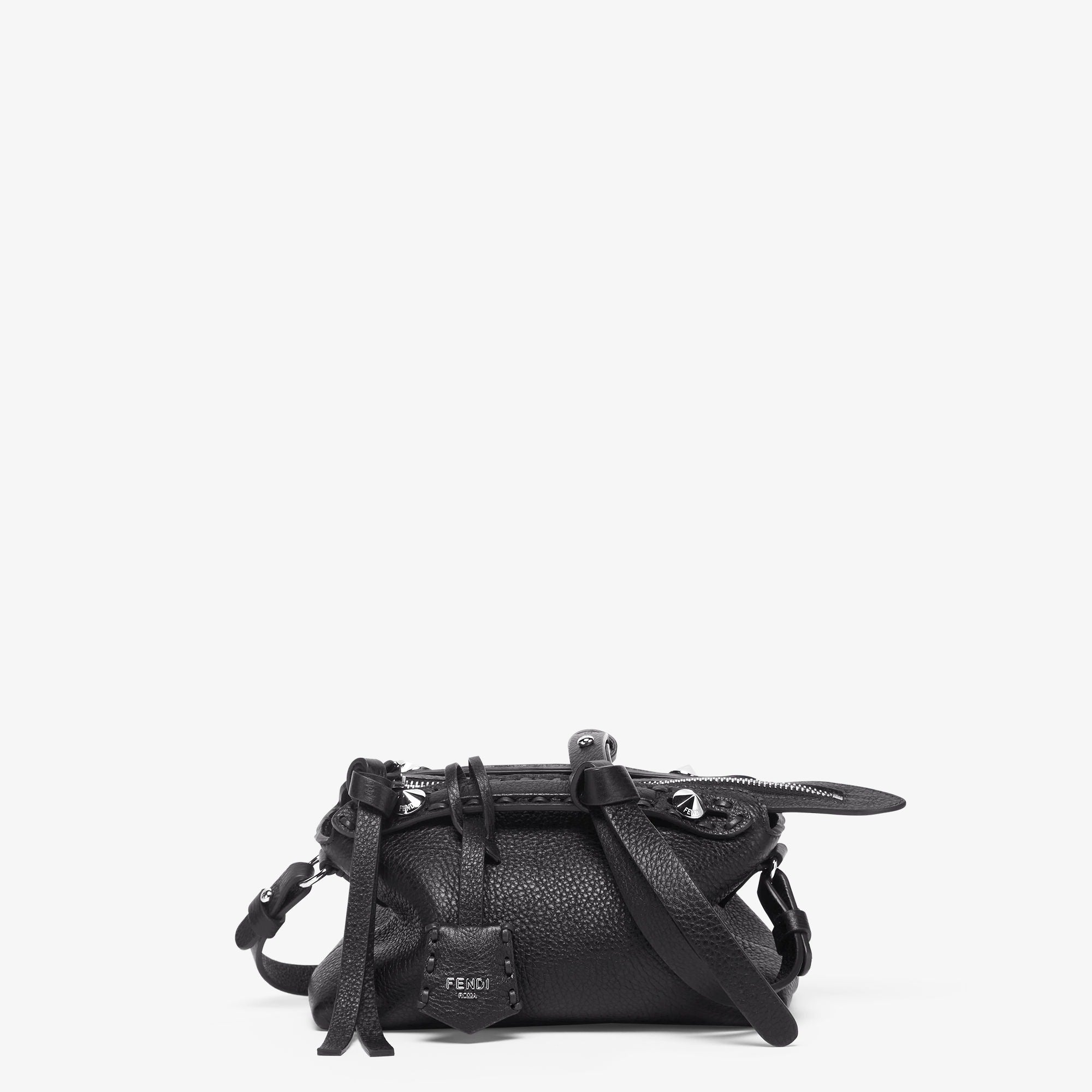 By The Way Selleria Mini Black Selleria mini-bag with 156 hand-sewn topstitches