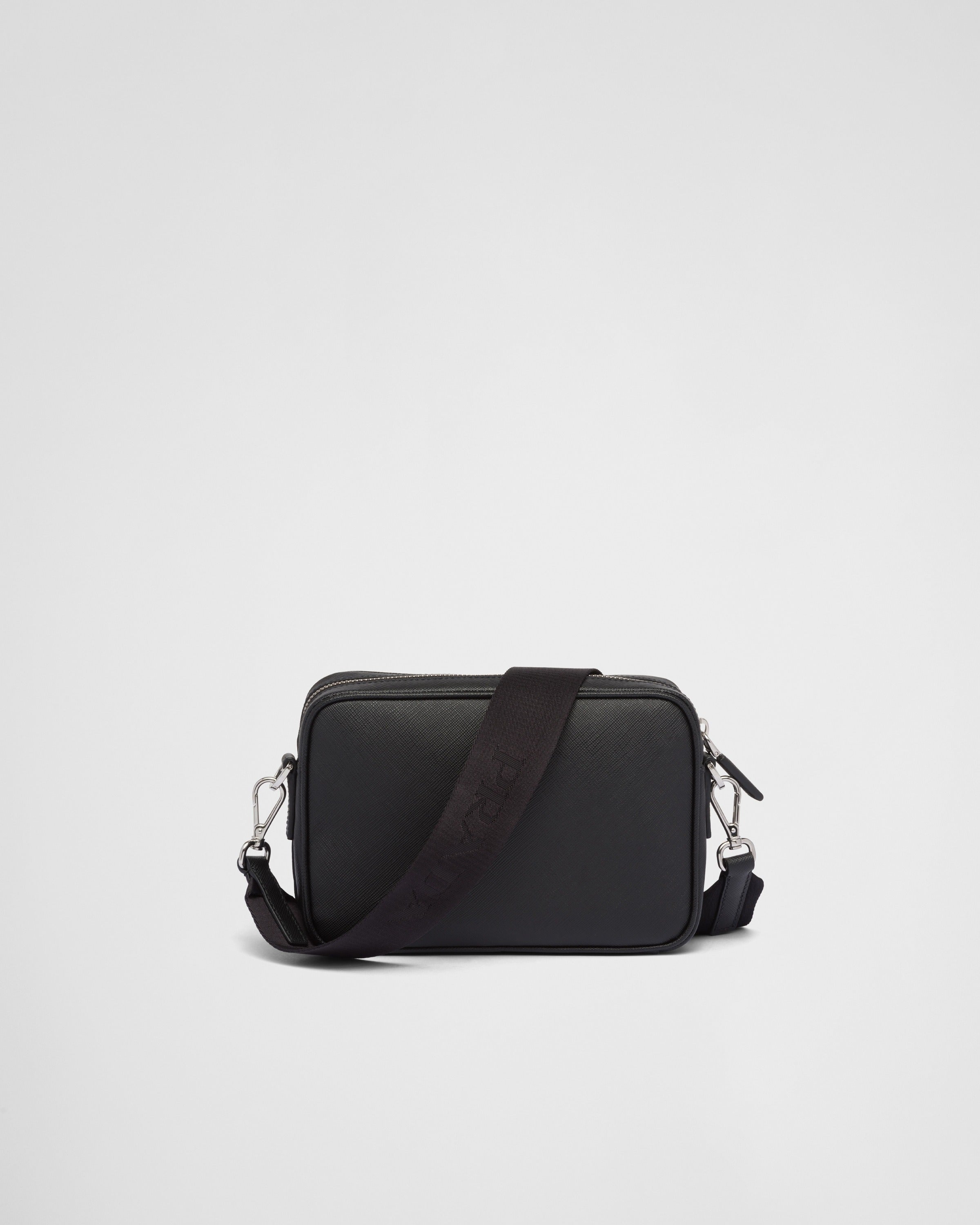 Saffiano leather shoulder bag Black