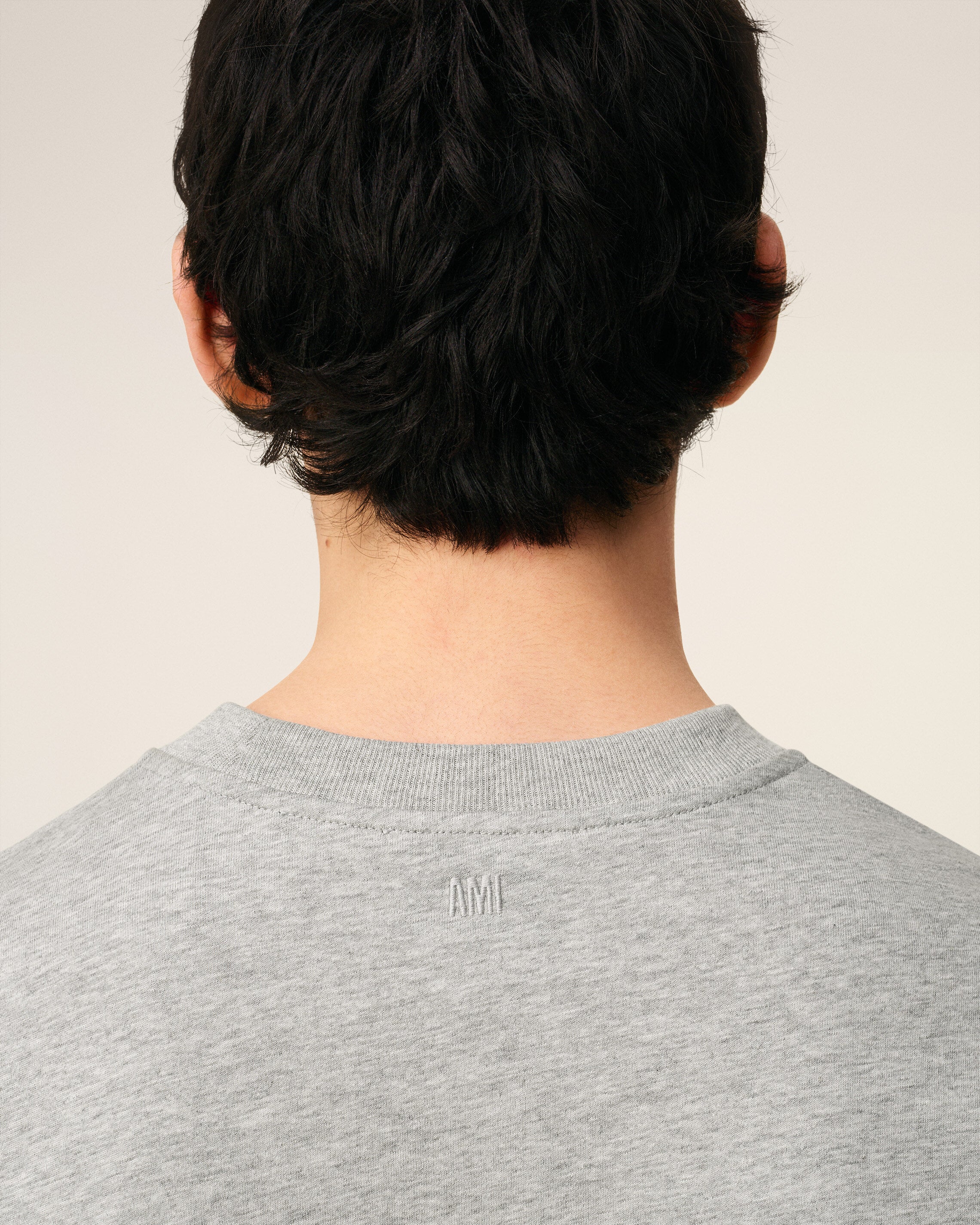 Grey Cotton Ami De Coeur T-shirt HEATHER ASH GREY