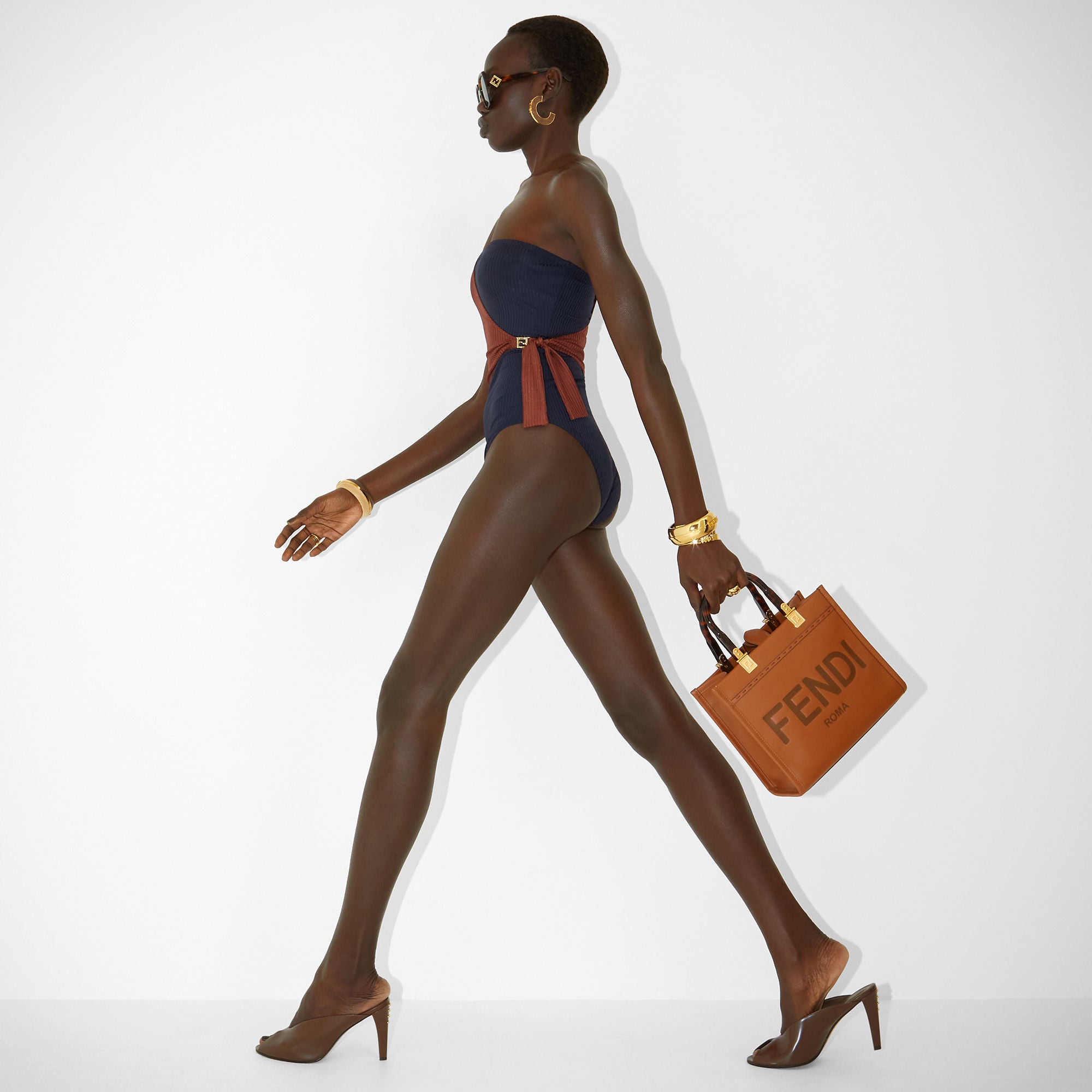 Fendi Sunshine Small Brown calfskin bag