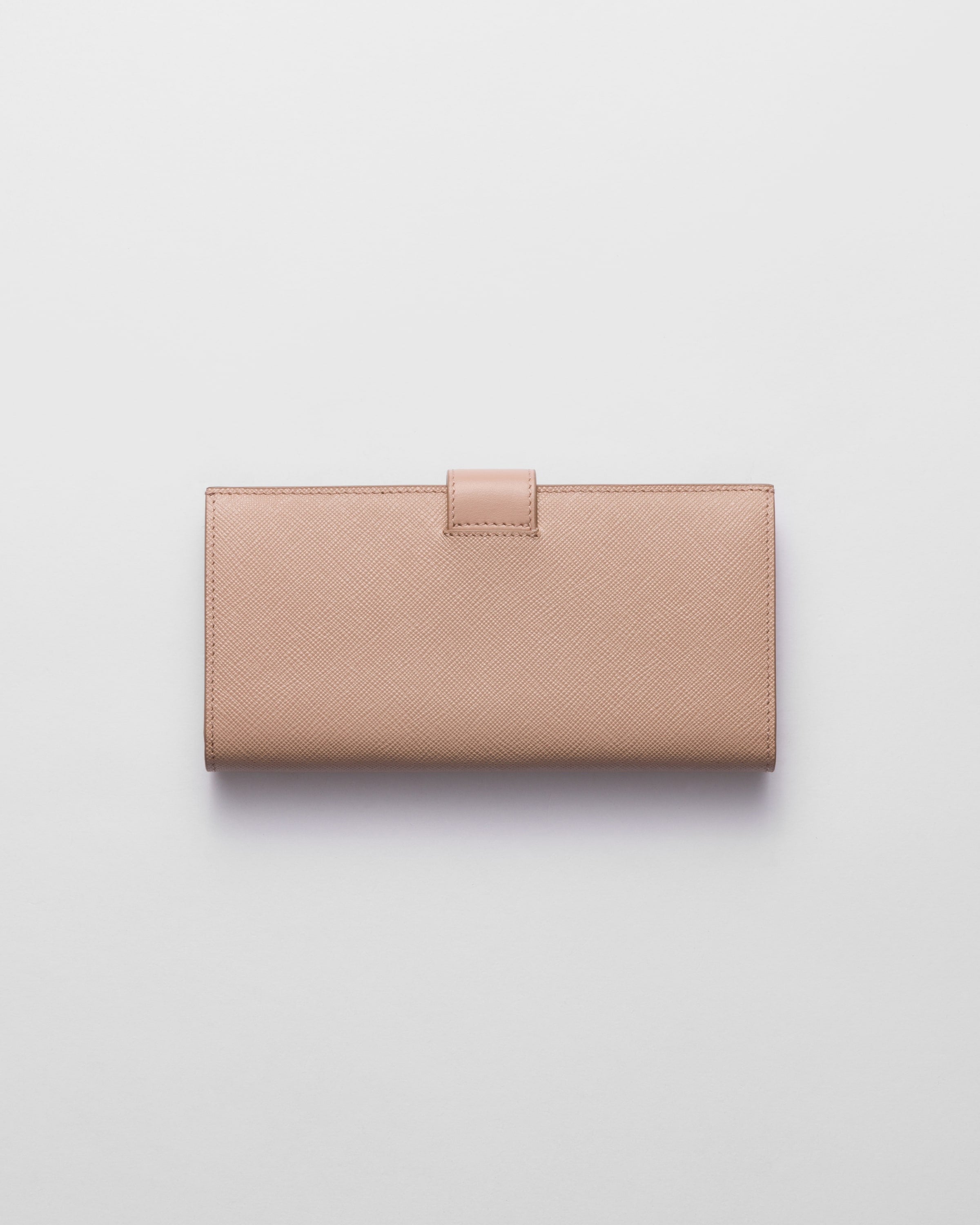 Large Saffiano and smooth leather wallet Powder Pink