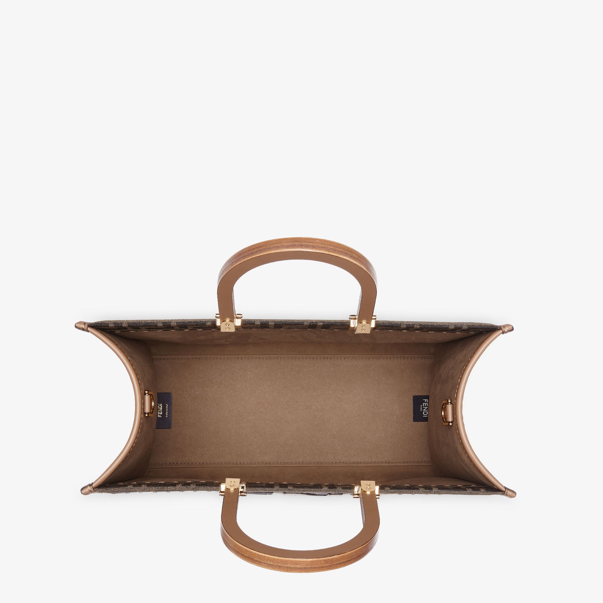 Fendi Sunshine Medium Brown FF jacquard fabric shopper