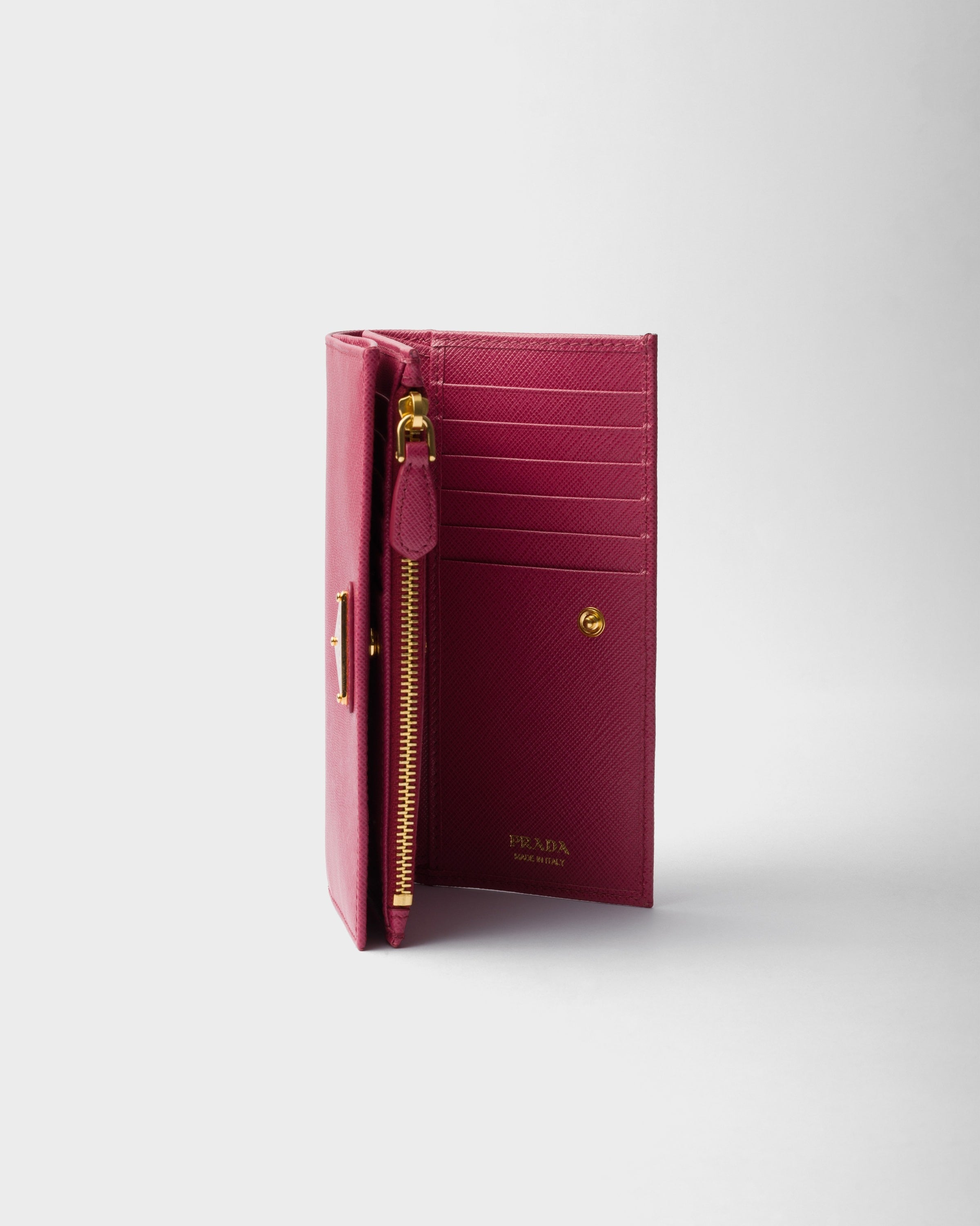 Large Saffiano leather wallet Bruyere Pink