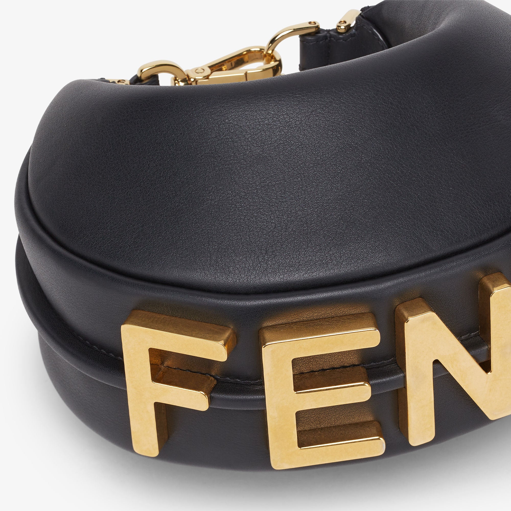 Fendigraphy Mini Black leather mini-bag