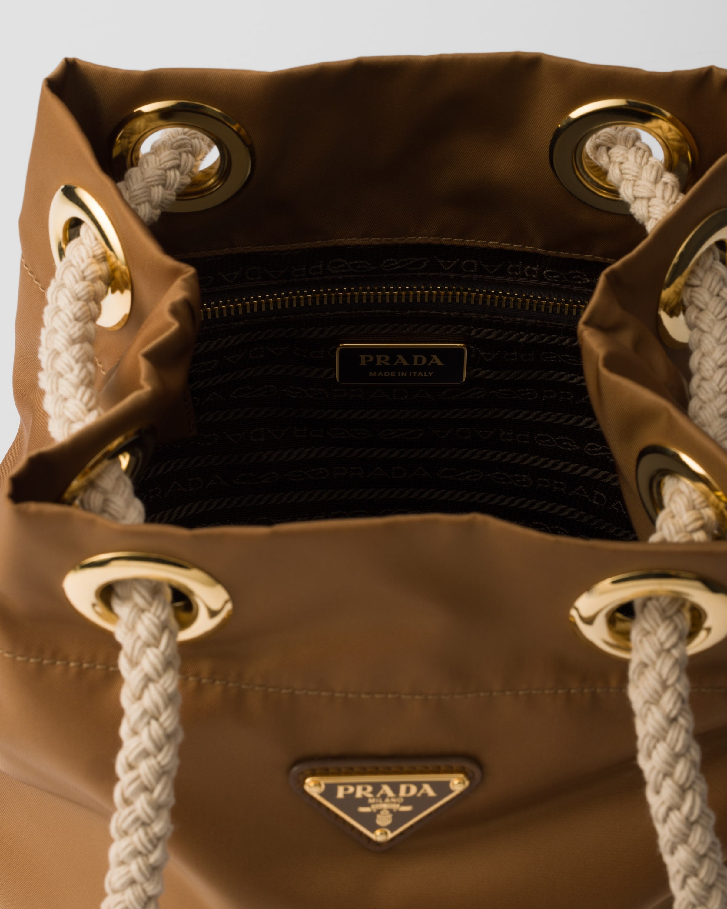 Prada Mariner Re-Nylon small bucket bag Brandy