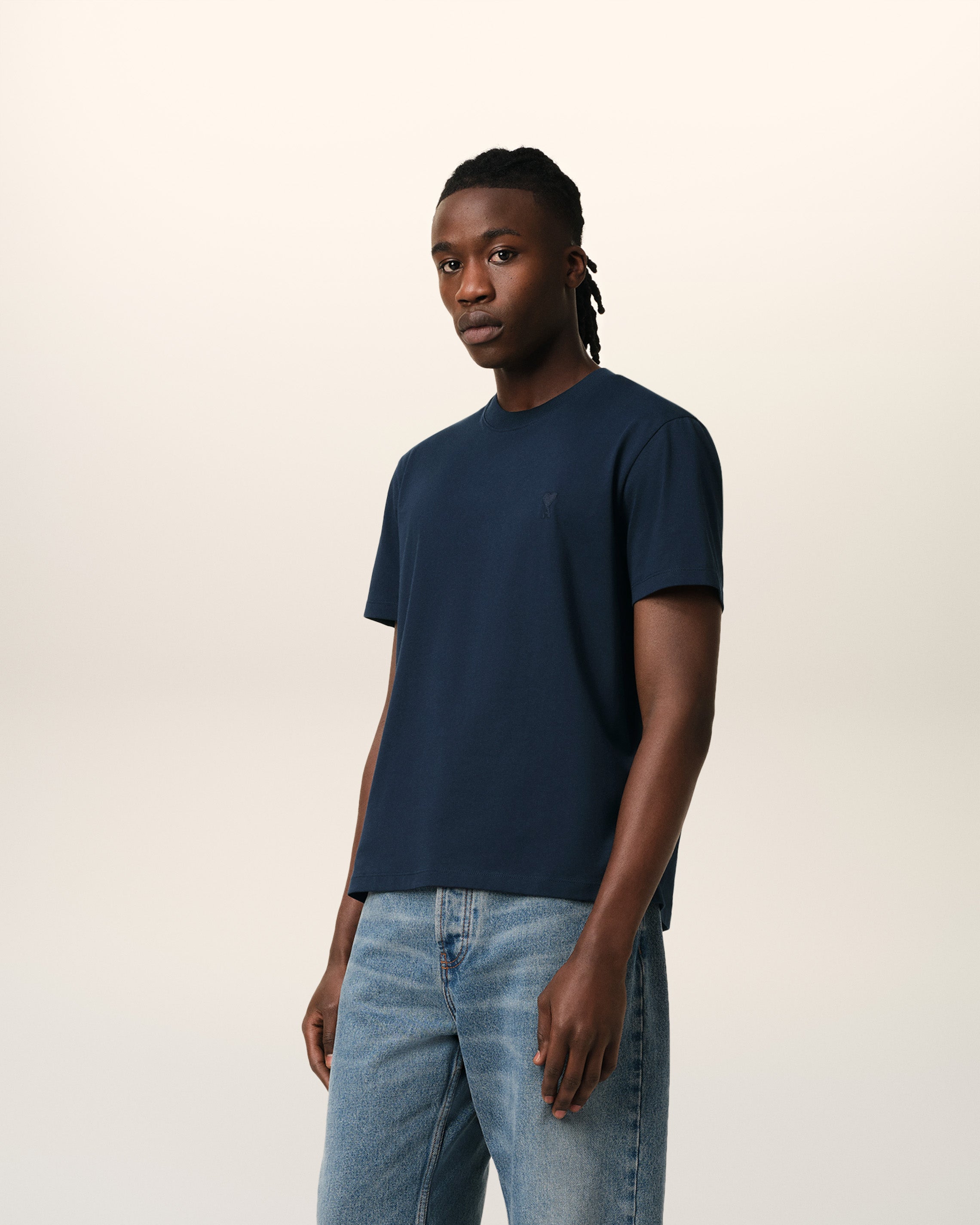 NAVY COTTON AMI DE COEUR T-SHIRT NIGHT BLUE