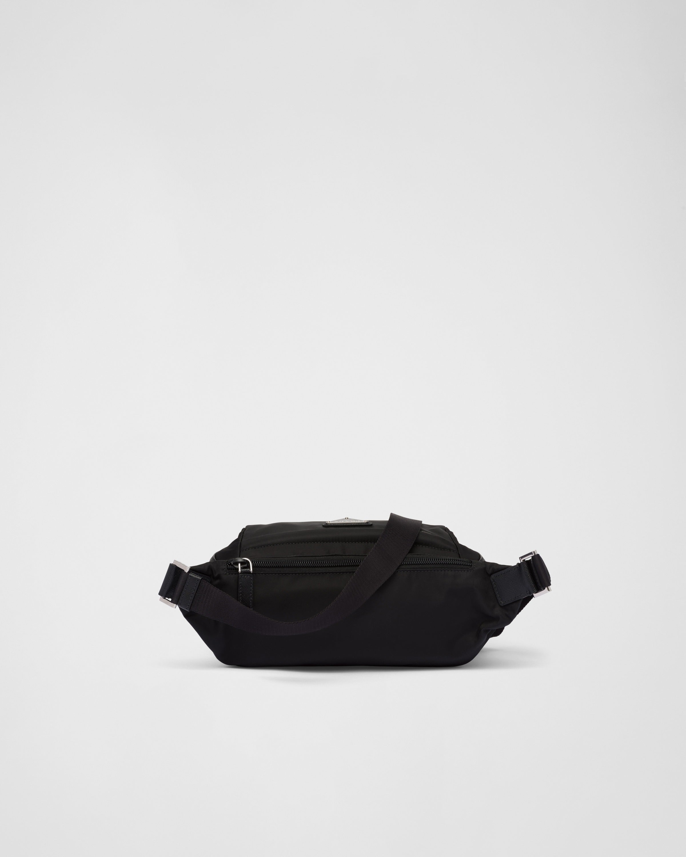 Re-Nylon and Saffiano leather shoulder bag Black