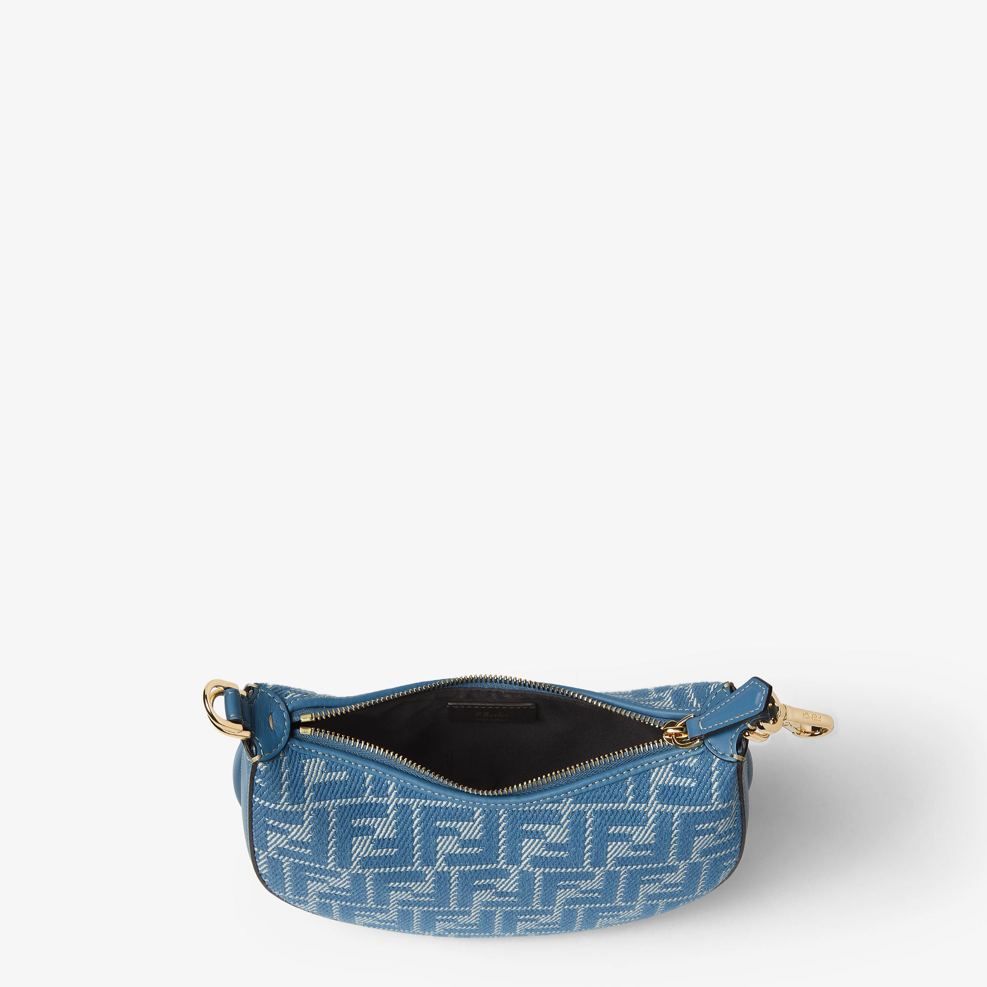 Fendigraphy Mini Blue denim-effect FF jacquard mini-bag