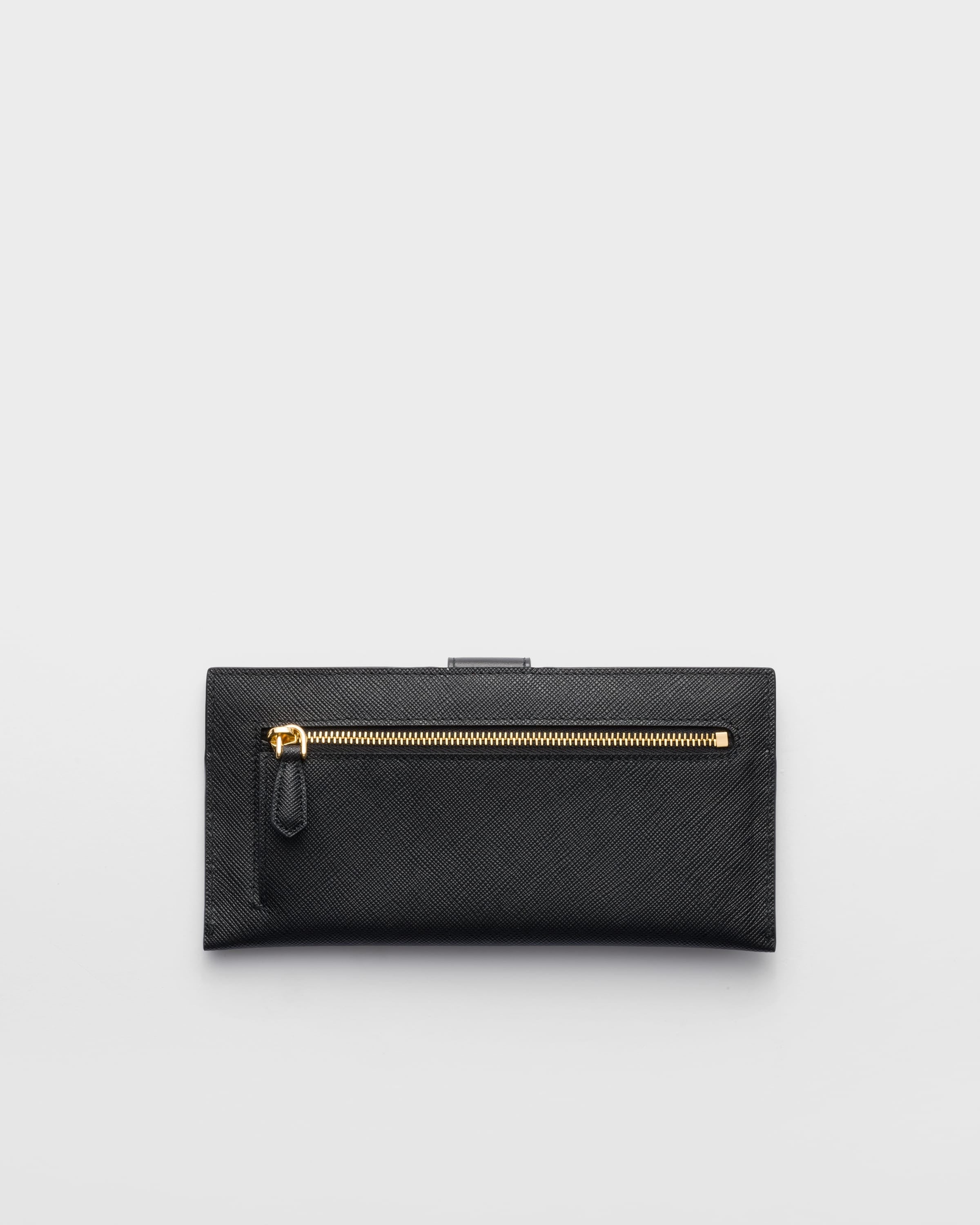 Large Saffiano and leather wallet Black